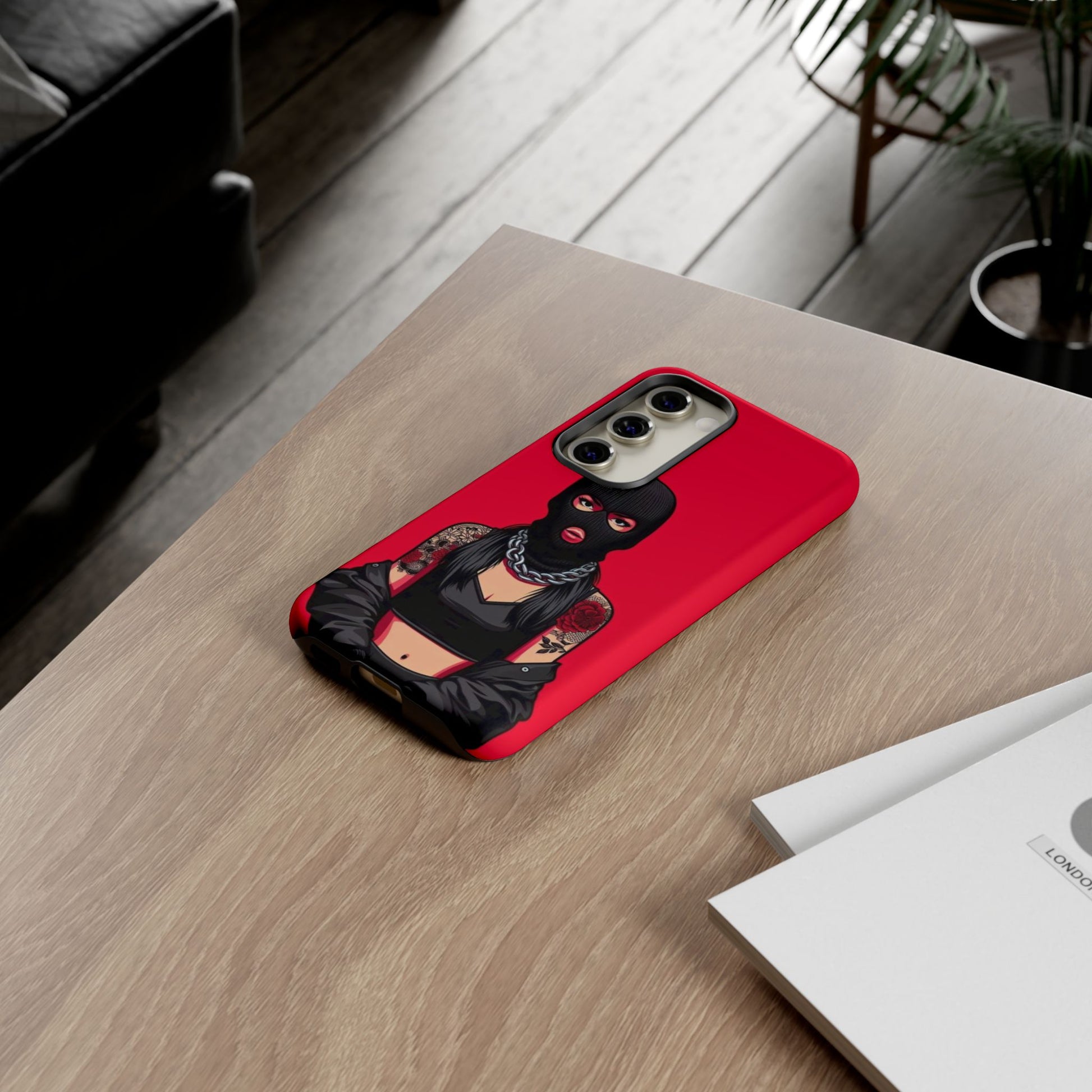 Thug Girl Red Design Tough Cases for iPhones, Samsung, and Pixel