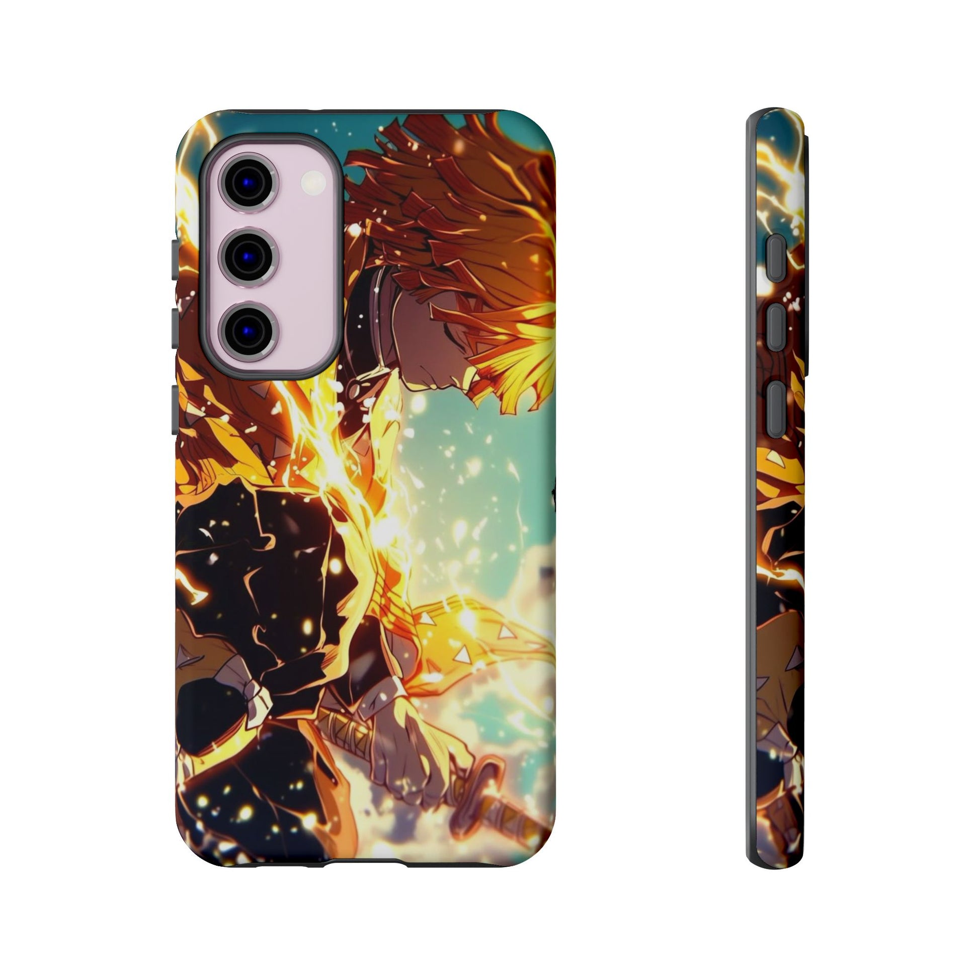 Demon Slayer Zenitsu Anime Theme Phone Case, Tough Cases for iPhones, Samsung, and Pixel