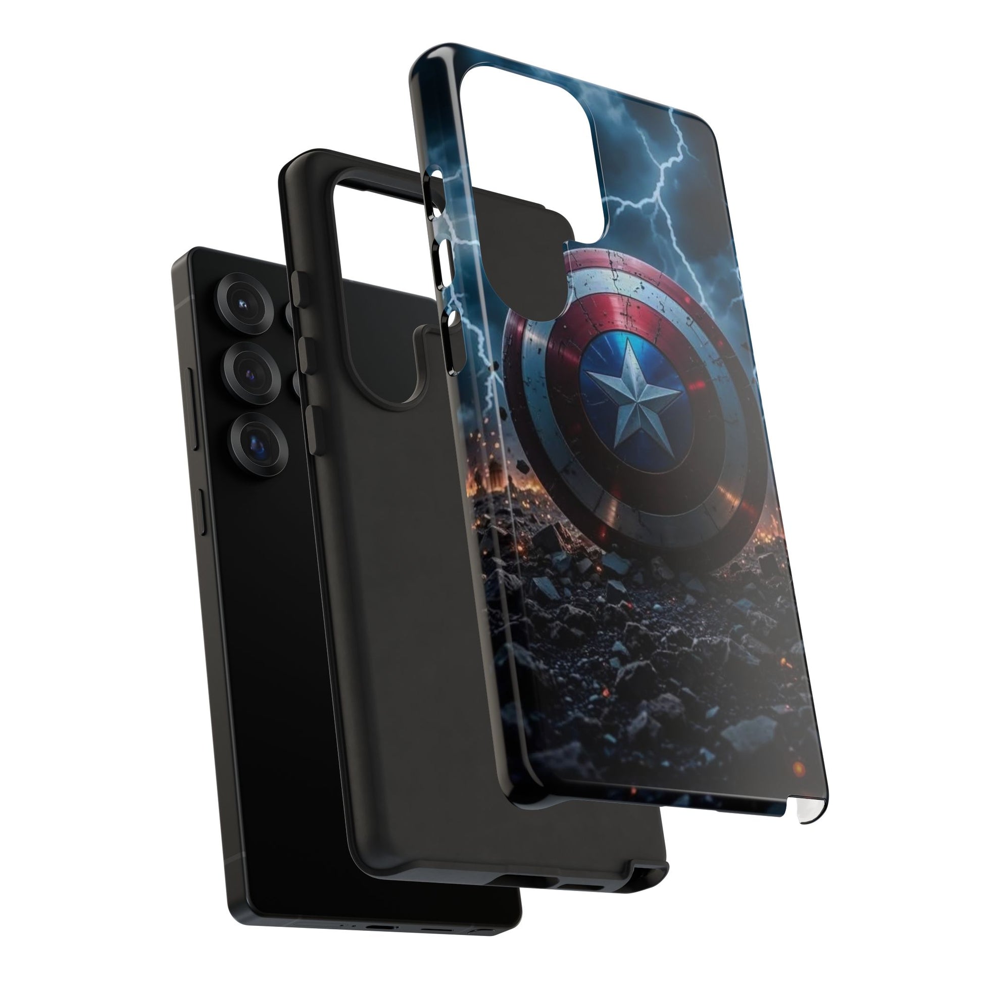Captain America Shield Tough Cases for iPhones, Samsung, and Pixel