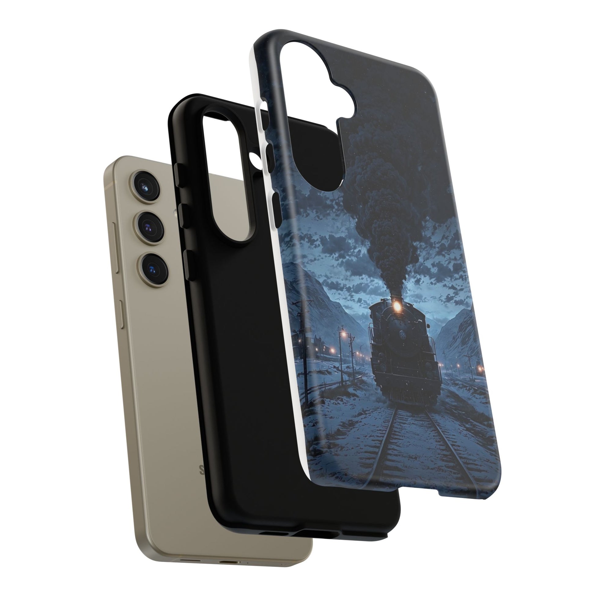 Steam Engine Train Themed Tough Cases for iPhones, Samsung, and Pixel