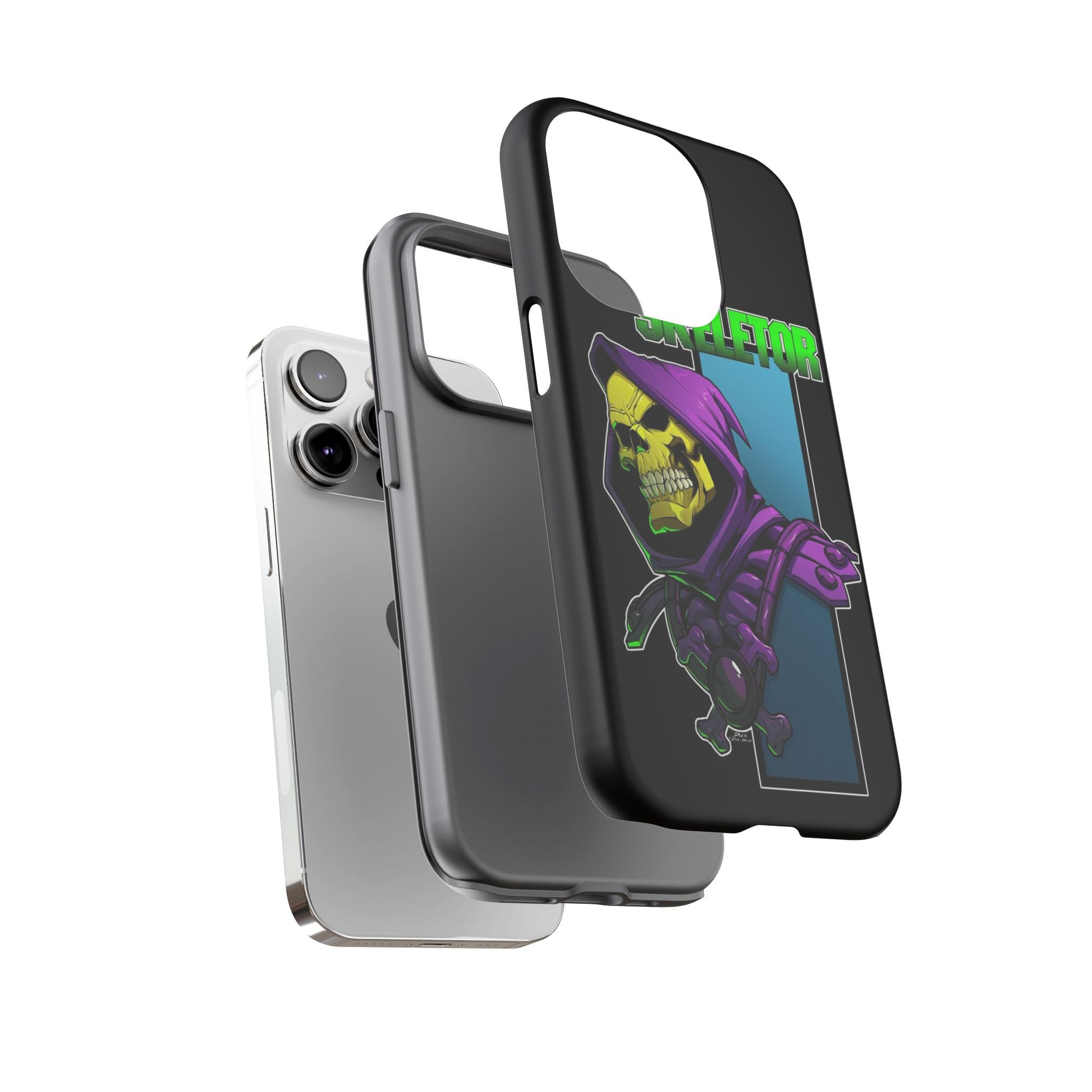 Skeletor Tough Cases for iPhones, Samsung, and Pixel