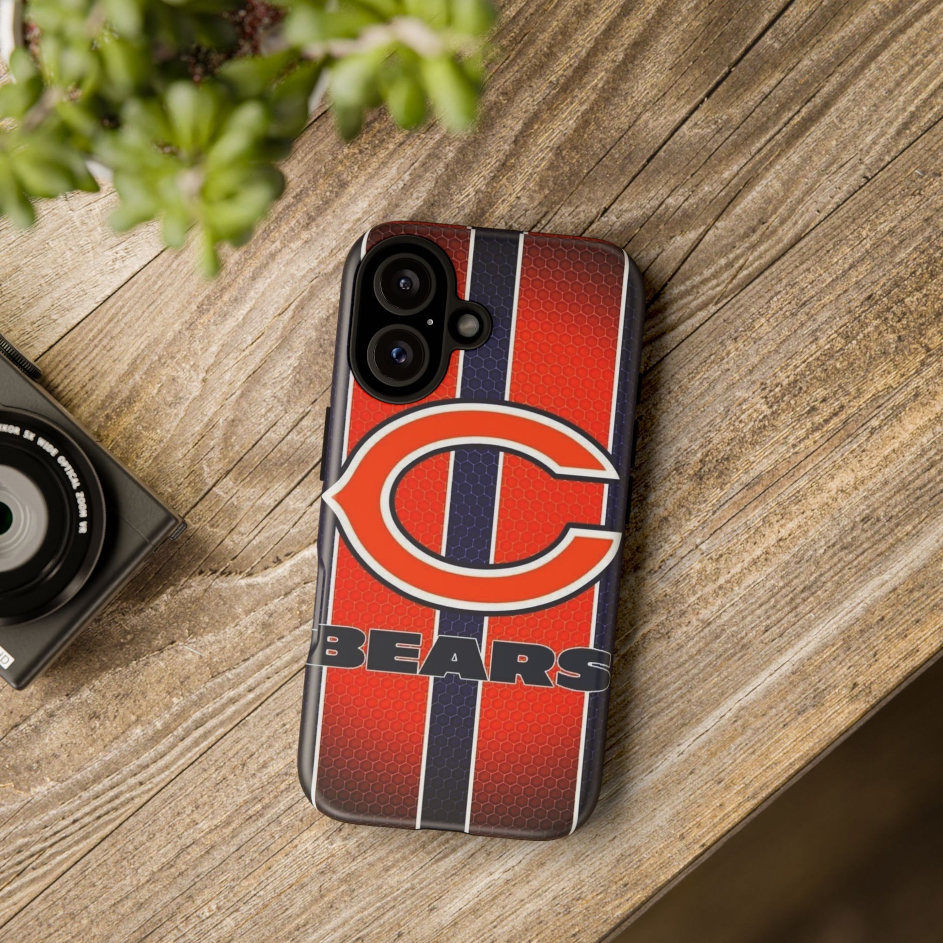 Chicago Bears Stripes Football Phone Case, Tough Cases for iPhones, Samsung, and Pixel