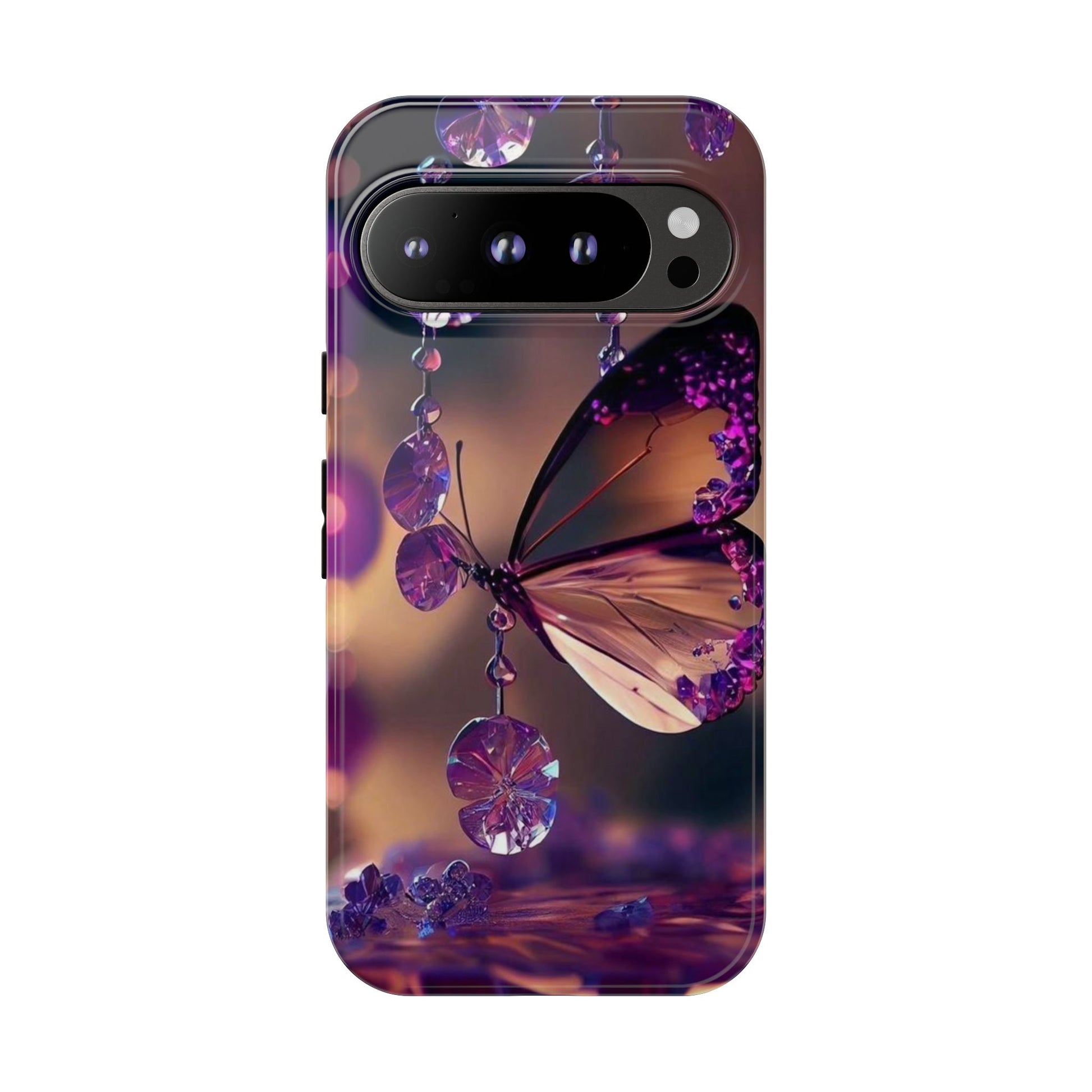 Purple Butterfly Tough Cases for iPhones, Samsung, and Pixel