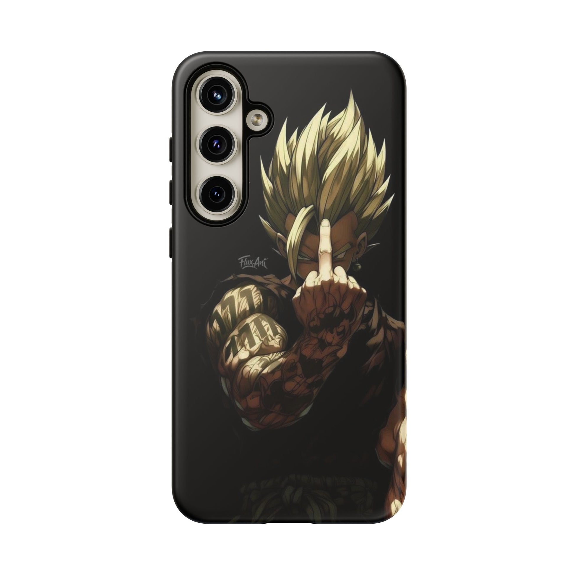 Middle Finger SS Goku Dragon Ball Z Tough Cases for iPhones, Samsung, and Pixel