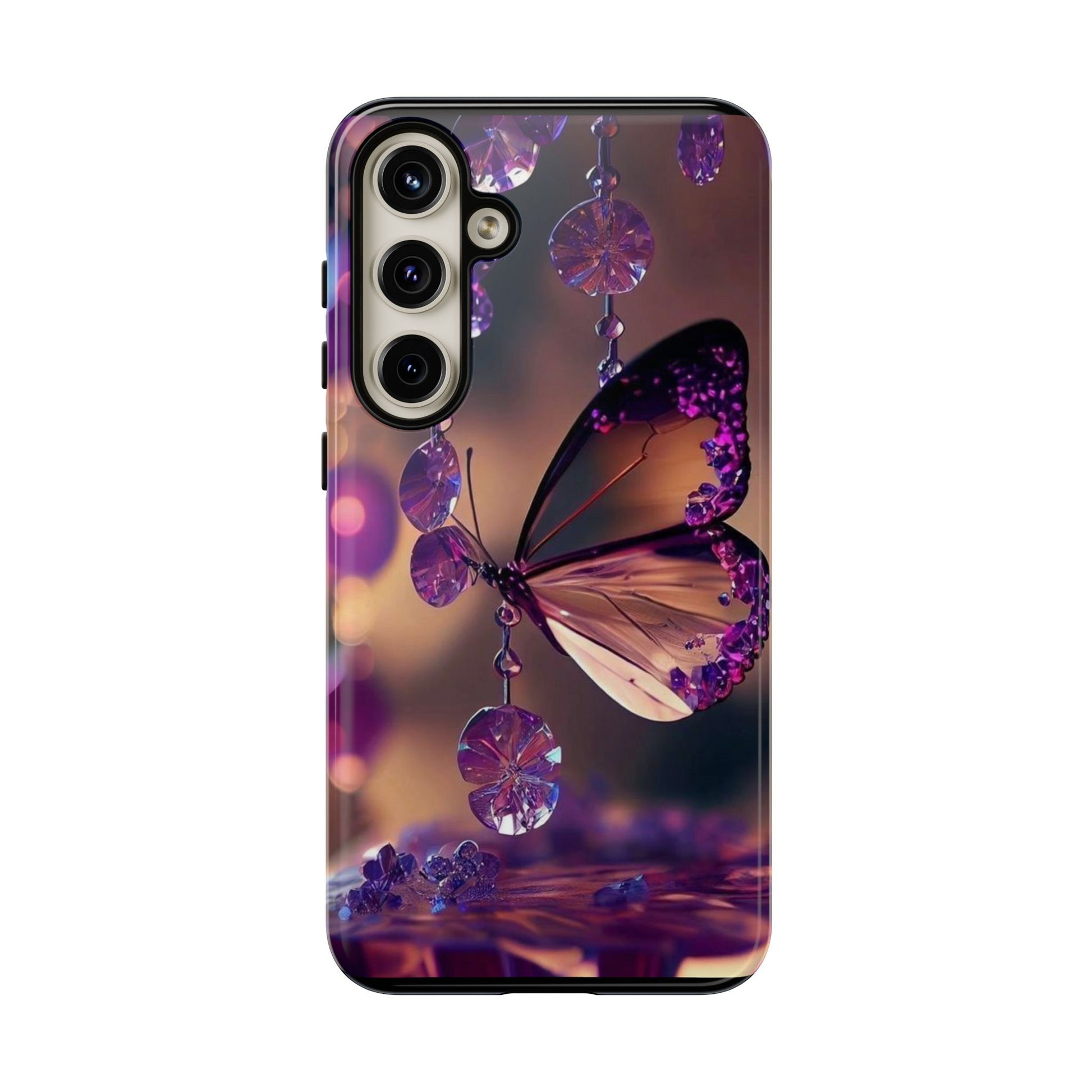 Purple Butterfly Tough Cases for iPhones, Samsung, and Pixel