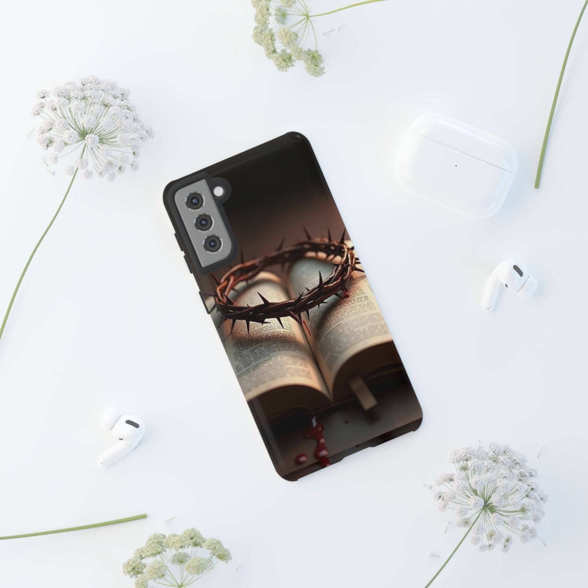 Crown of Thorns and Bible Christian Tough Cases for iPhones, Samsung, and Pixel