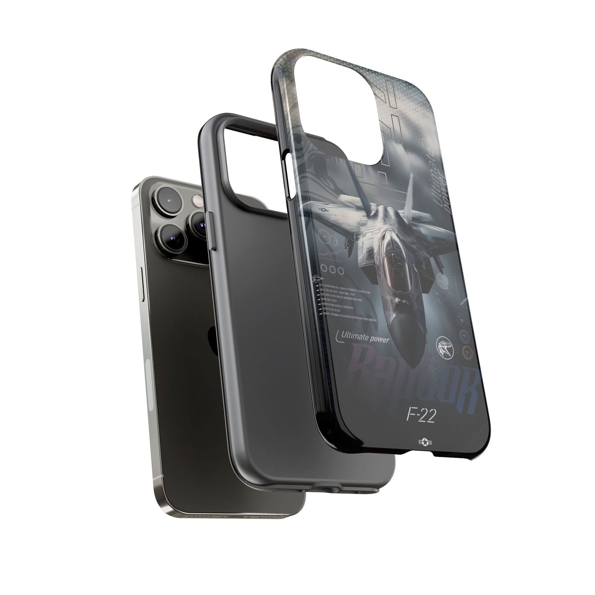 F-22 Raptor Fighter Jet Tough Cases for iPhones, Samsung, and Pixel
