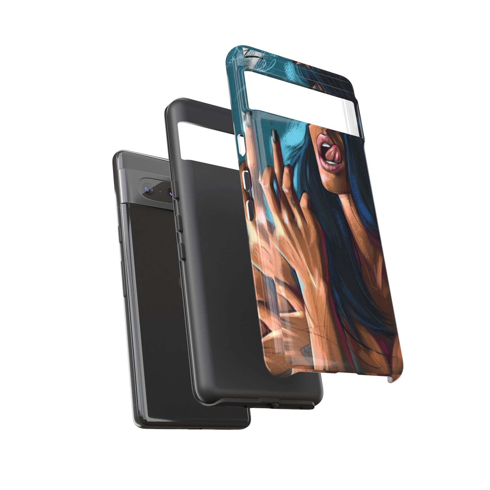 Tough Girl Theme Urban Design Cases for iPhones, Samsung, and Pixel