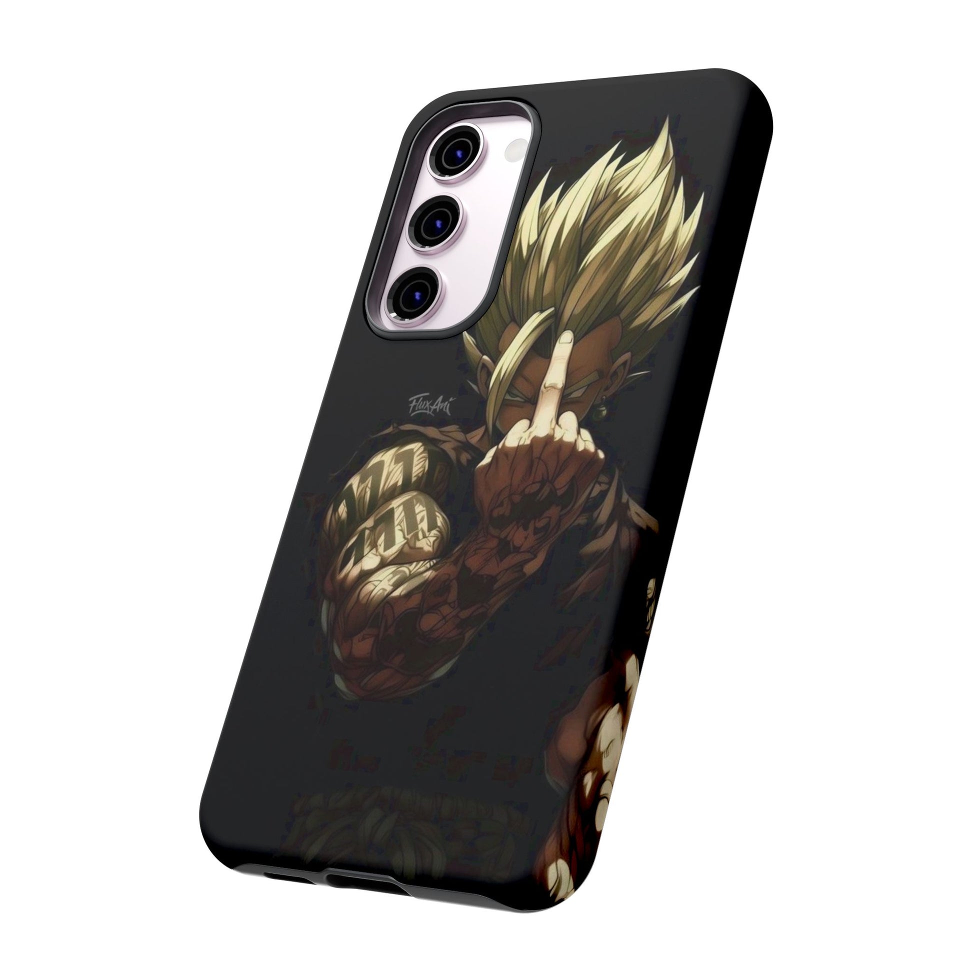 Middle Finger SS Goku Dragon Ball Z Tough Cases for iPhones, Samsung, and Pixel