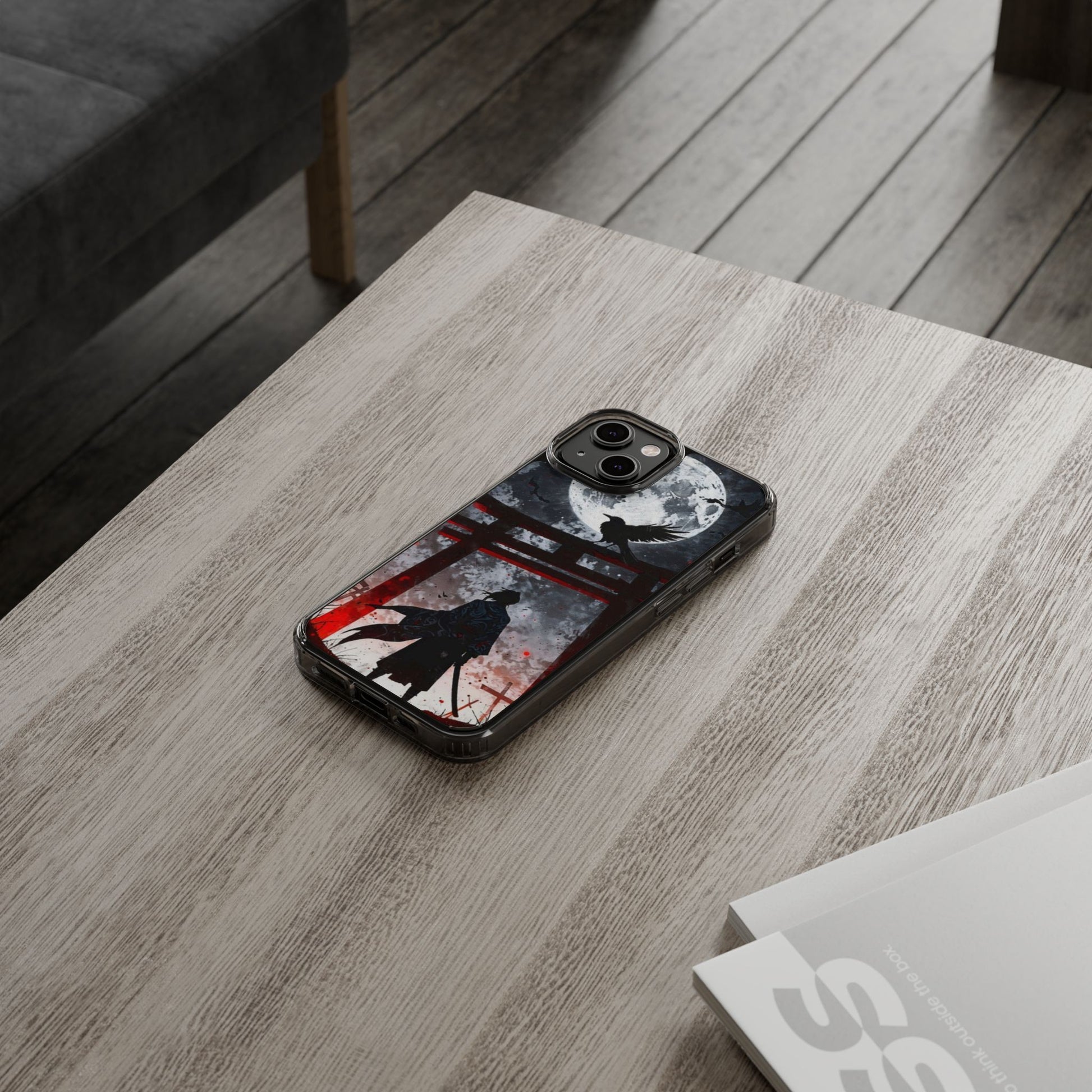 The Lone Samurai and Crow Design case for Iphone and Samsung phones