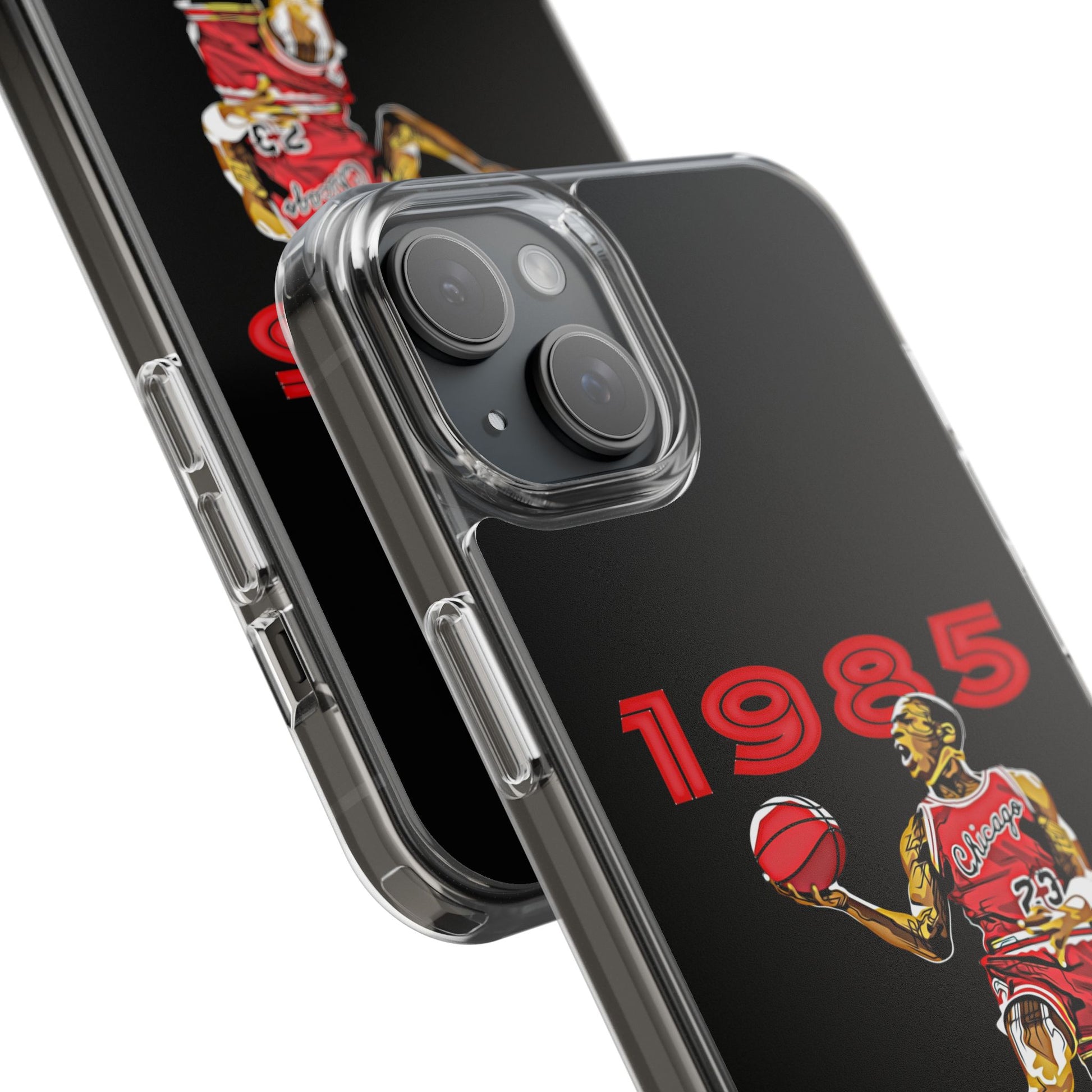 1985 Jordan Slam Dunk themed Basketball Inspired design Clear Phone Cases