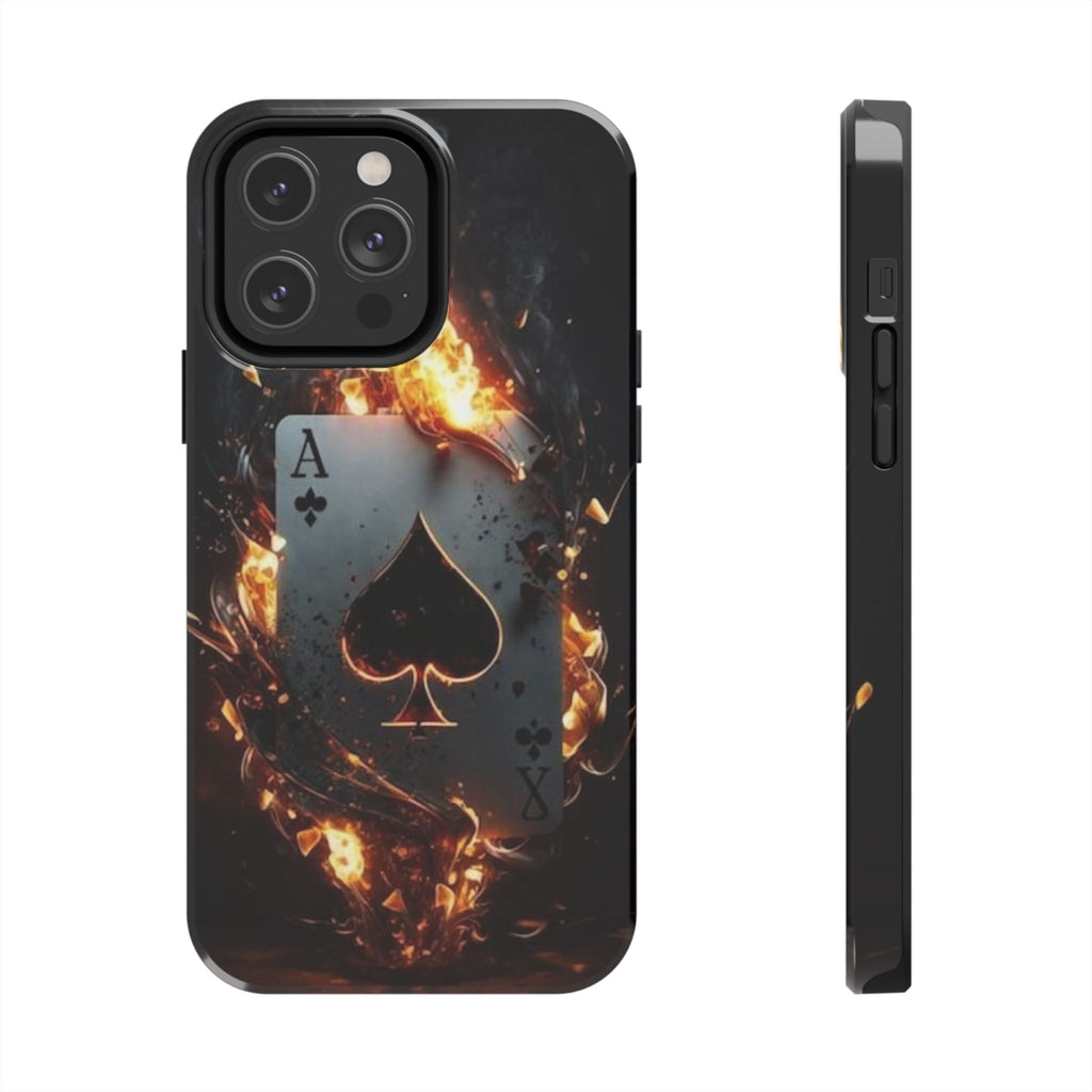 Flaming Ace Card Casino Themed Phone Cases for Iphones & Samsung Phones
