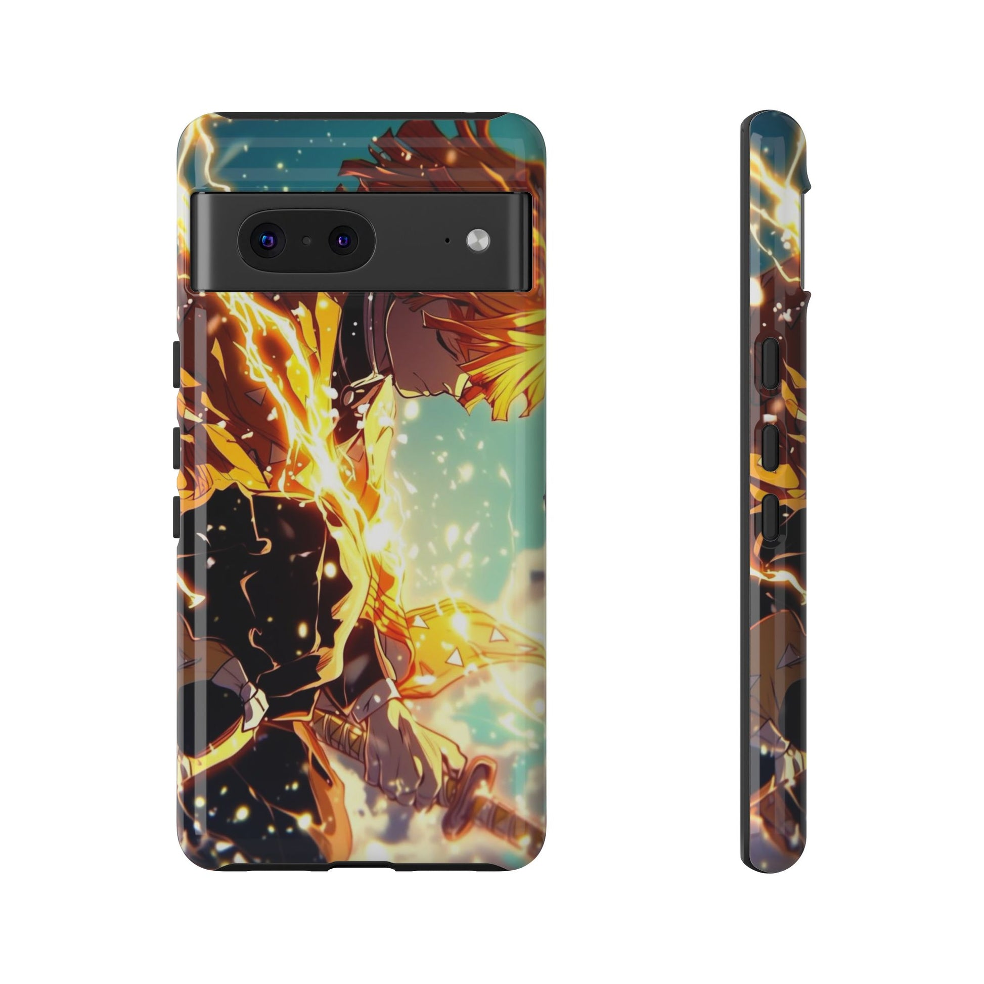 Demon Slayer Zenitsu Anime Theme Phone Case, Tough Cases for iPhones, Samsung, and Pixel