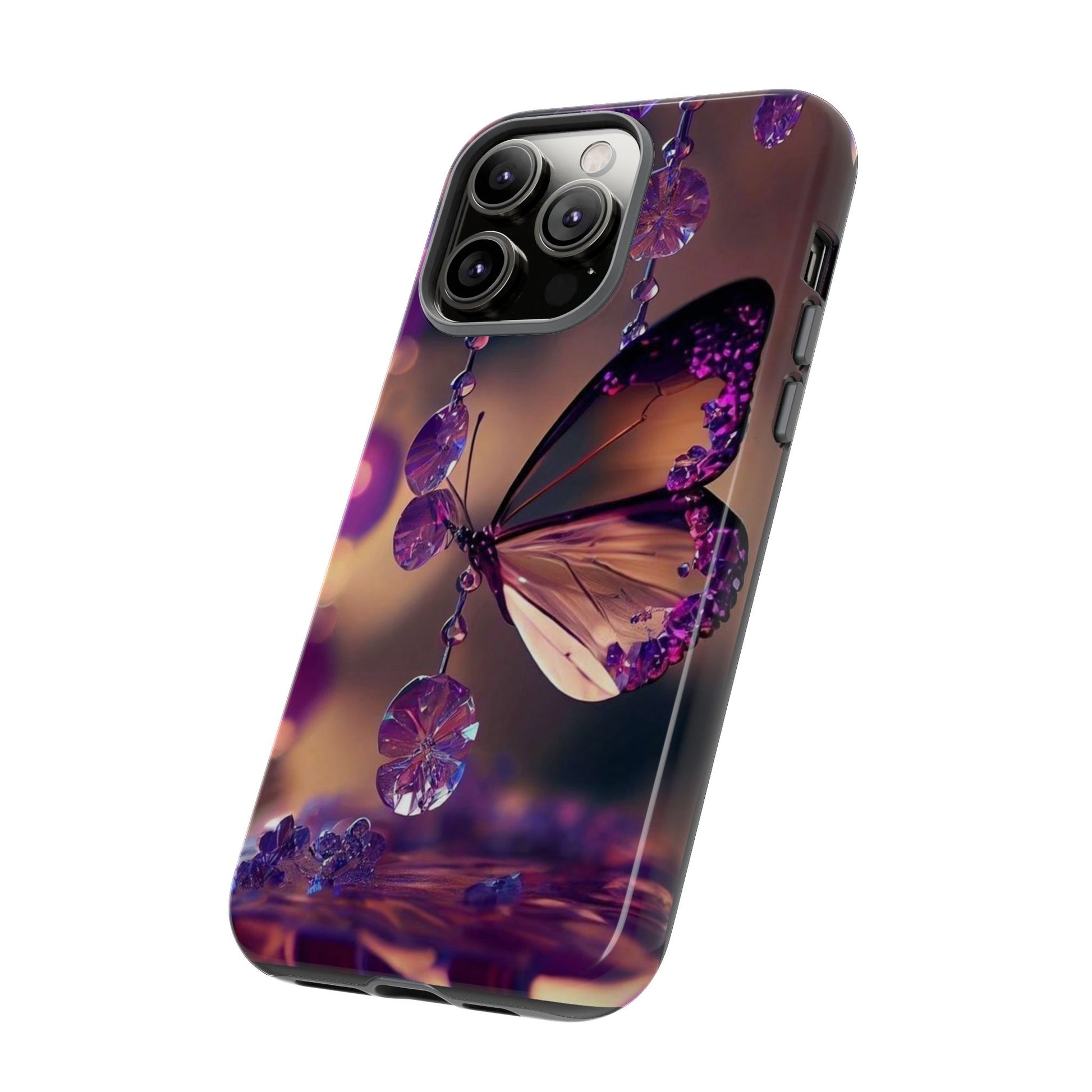 Purple Butterfly Tough Cases for iPhones, Samsung, and Pixel
