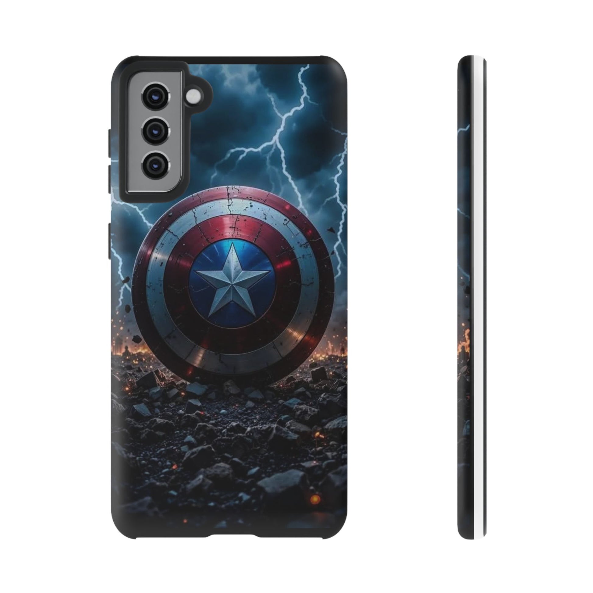 Captain America Shield Tough Cases for iPhones, Samsung, and Pixel