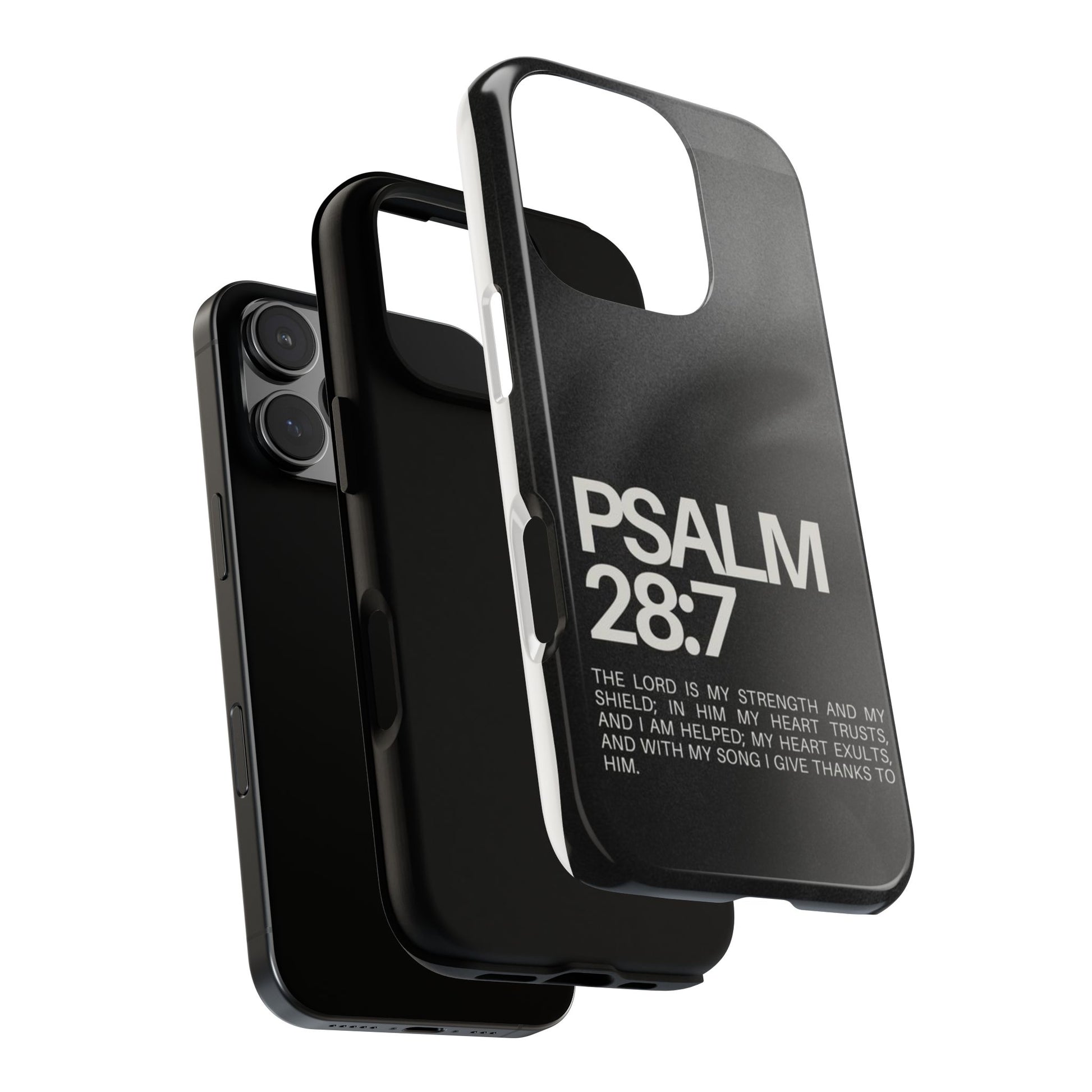Christian Themed Psalms 28:7 Phone Case, Tough Cases for iPhones, Samsung, and Pixel
