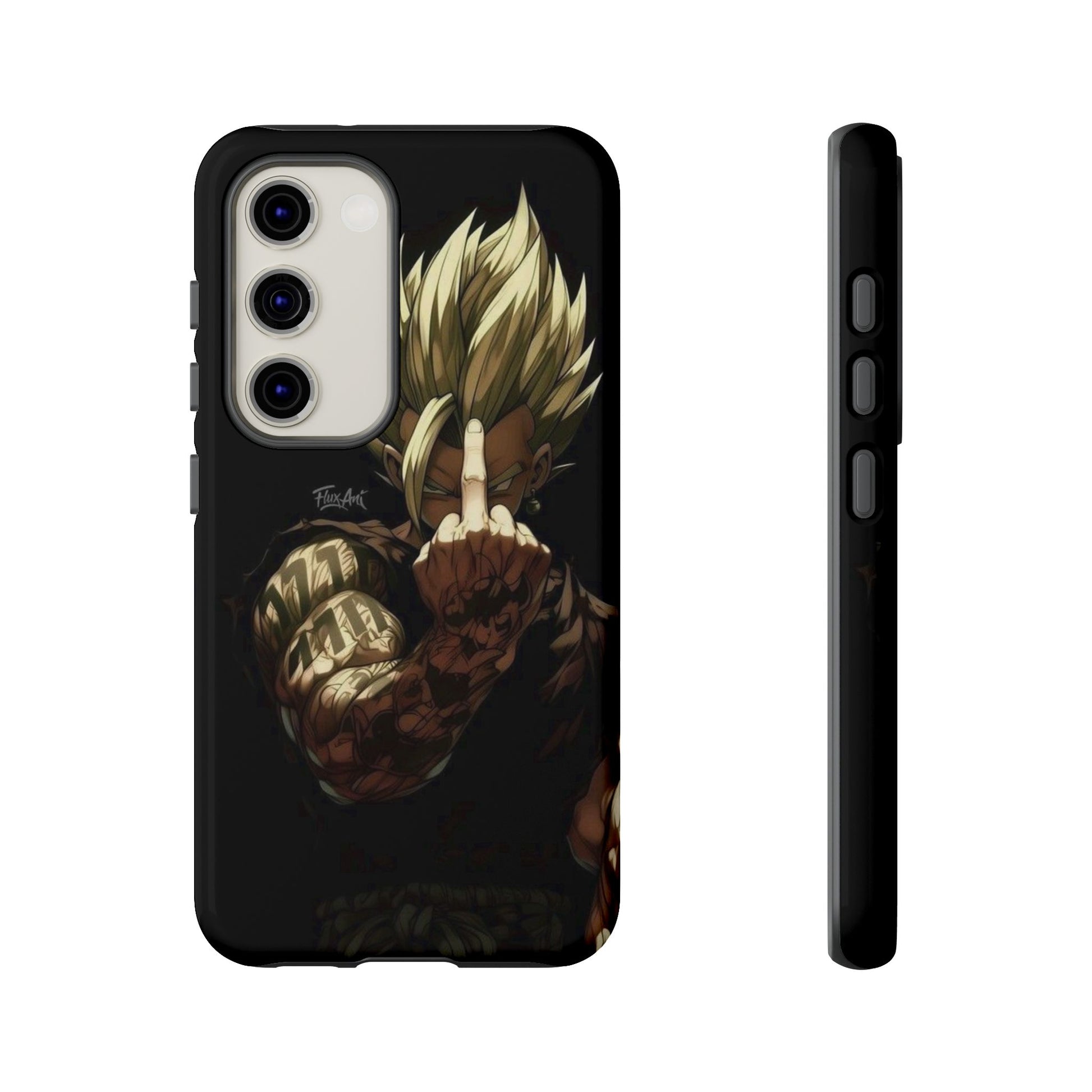 Middle Finger SS Goku Dragon Ball Z Tough Cases for iPhones, Samsung, and Pixel