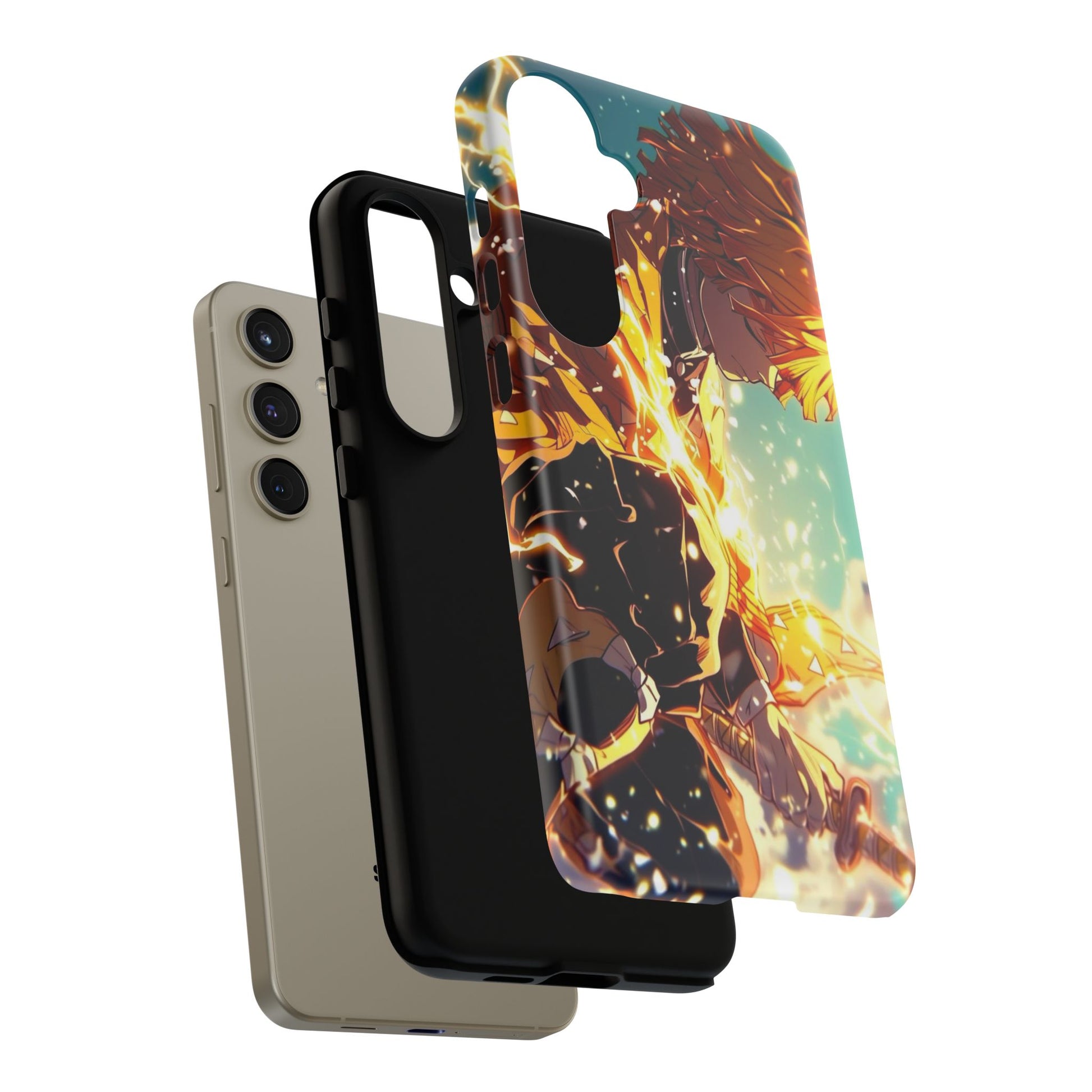 Demon Slayer Zenitsu Anime Theme Phone Case, Tough Cases for iPhones, Samsung, and Pixel