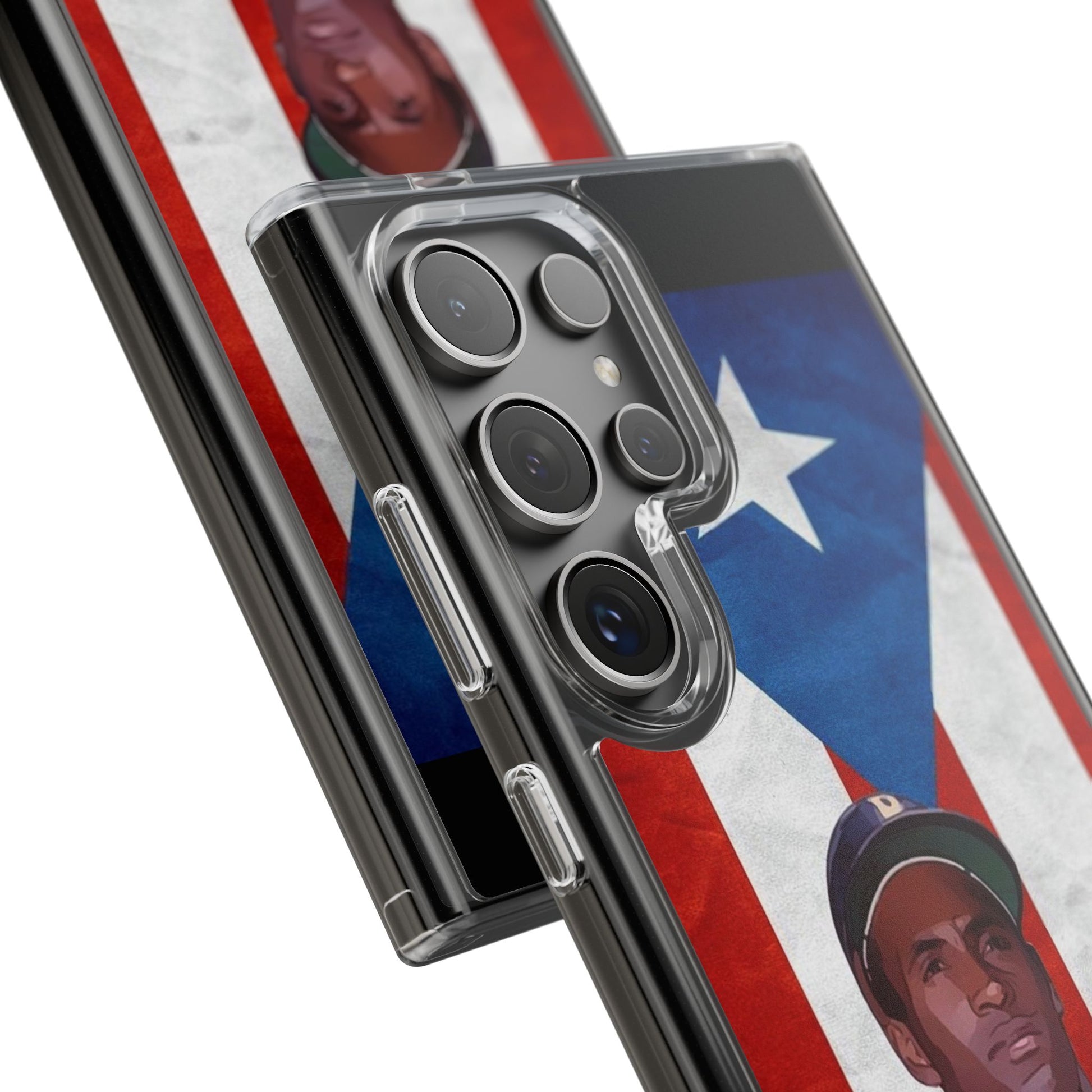 Puerto Rican Baseball Legend Clemente inspired Protective Iphone, Samsung case