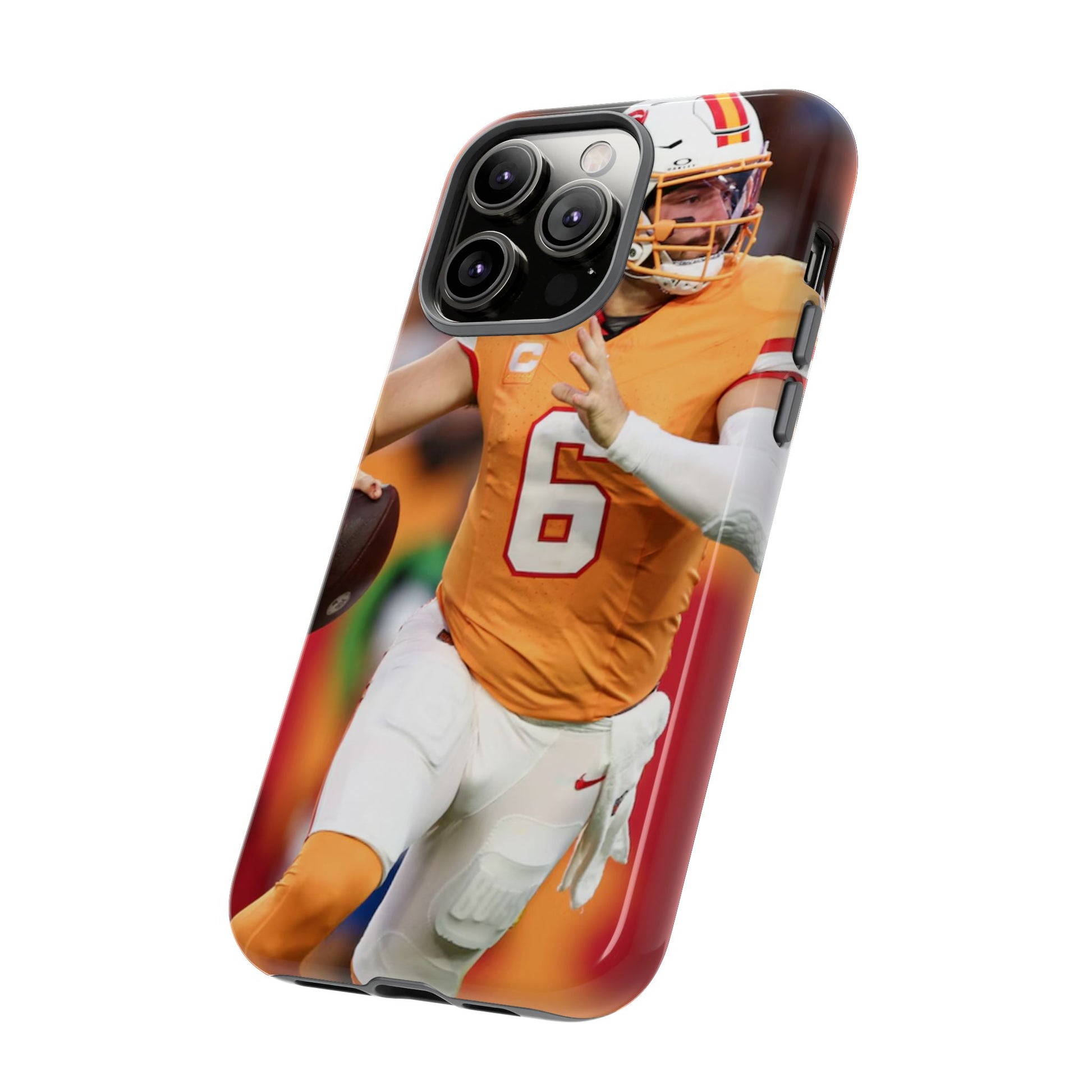 Tampa Bay Buccaneers Baker Mayfield Football Tough Cases for iPhones, Samsung, and Pixel