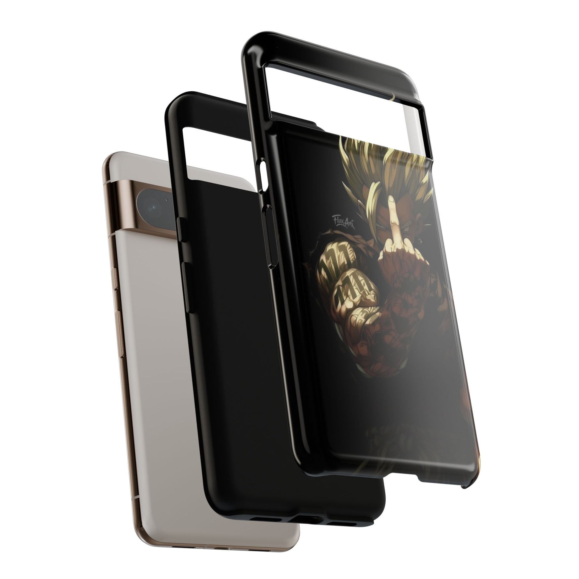 Middle Finger SS Goku Dragon Ball Z Tough Cases for iPhones, Samsung, and Pixel
