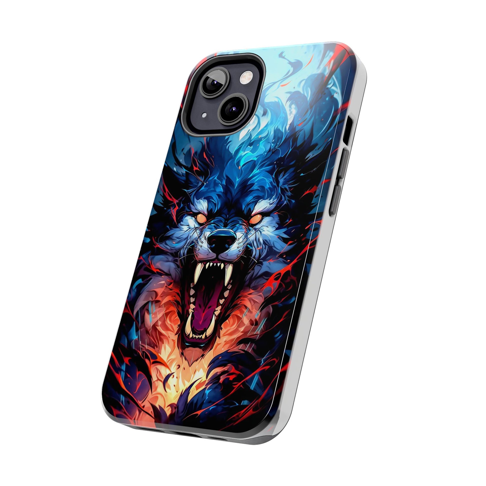 Aggressive Wolf Art Themed Tough Phone Cases for Iphones & Samsung Phones
