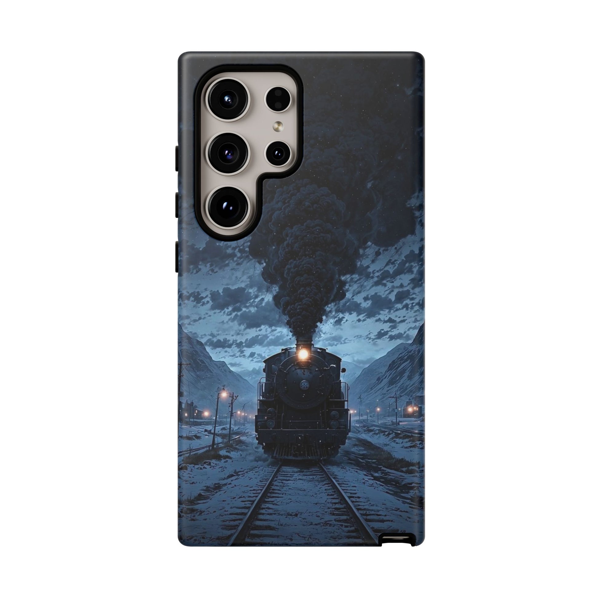 Steam Engine Train Themed Tough Cases for iPhones, Samsung, and Pixel