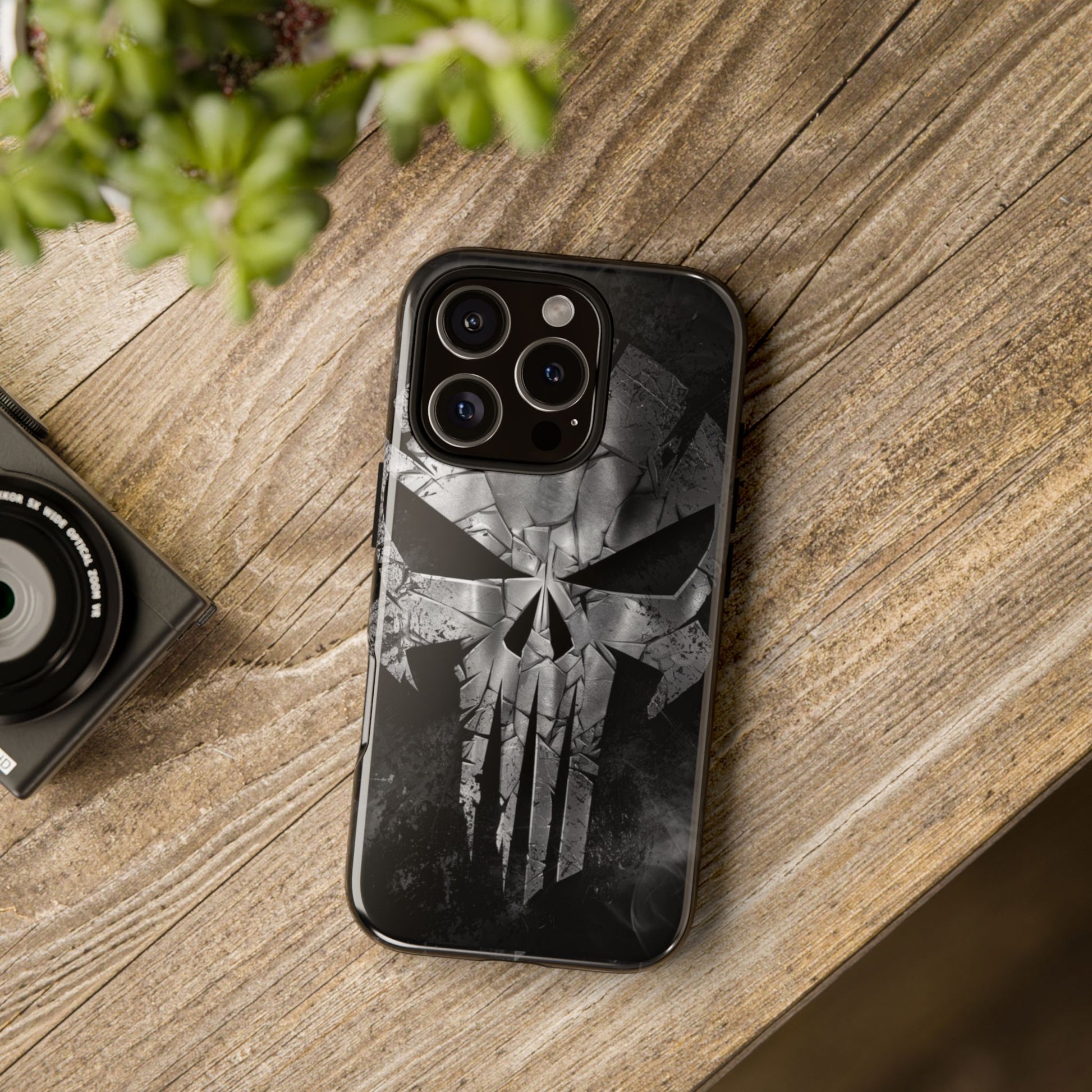 The Punisher Logo Art Tough Cases for iPhones, Samsung, and Pixel