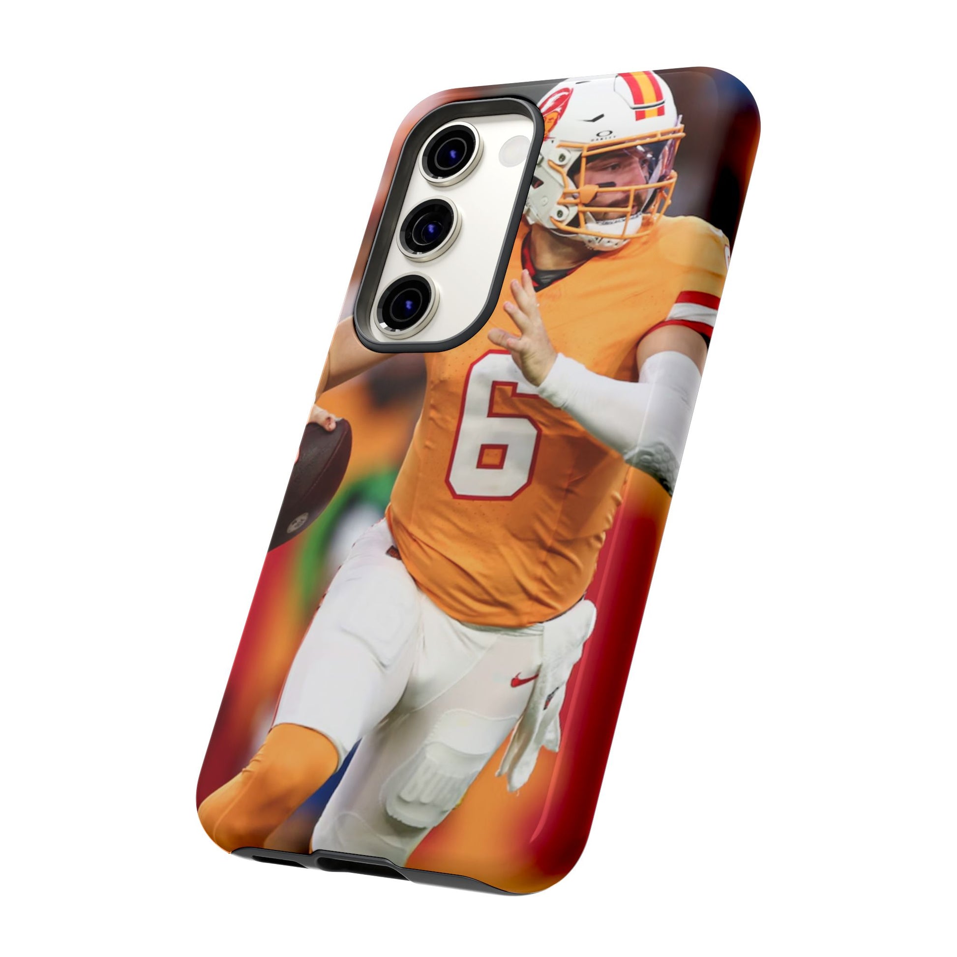 Tampa Bay Buccaneers Baker Mayfield Football Tough Cases for iPhones, Samsung, and Pixel