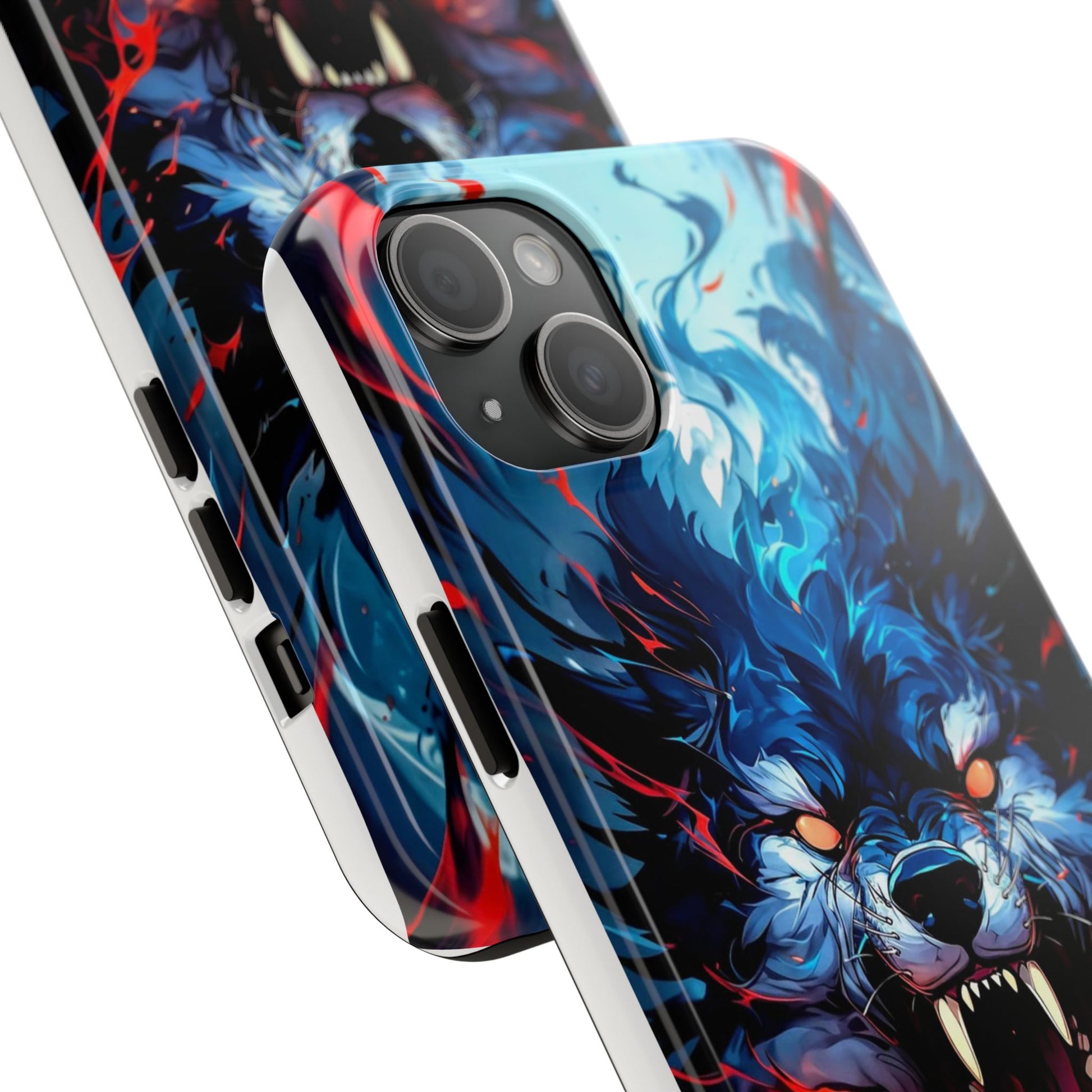 Aggressive Wolf Art Themed Tough Phone Cases for Iphones & Samsung Phones