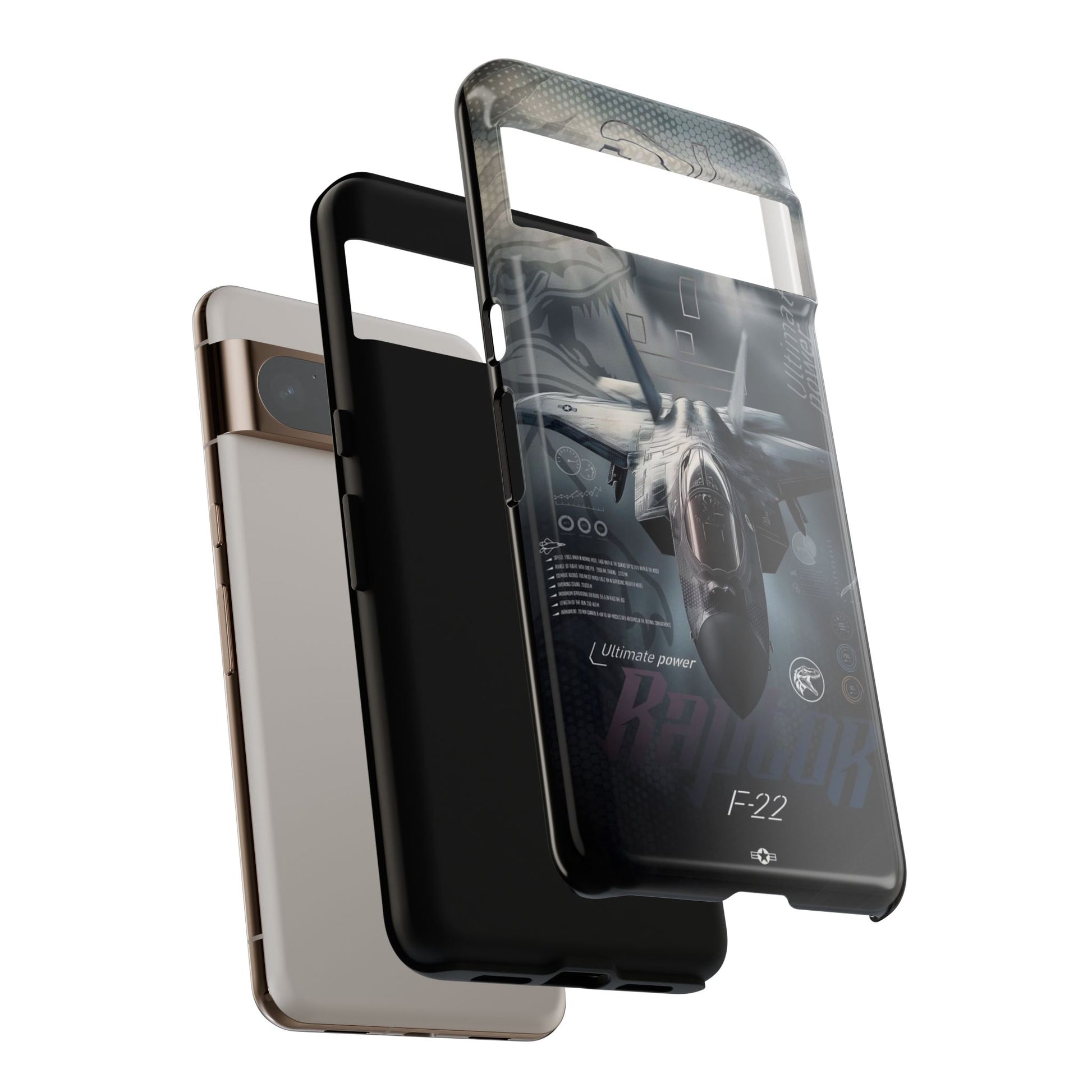 F-22 Raptor Fighter Jet Tough Cases for iPhones, Samsung, and Pixel