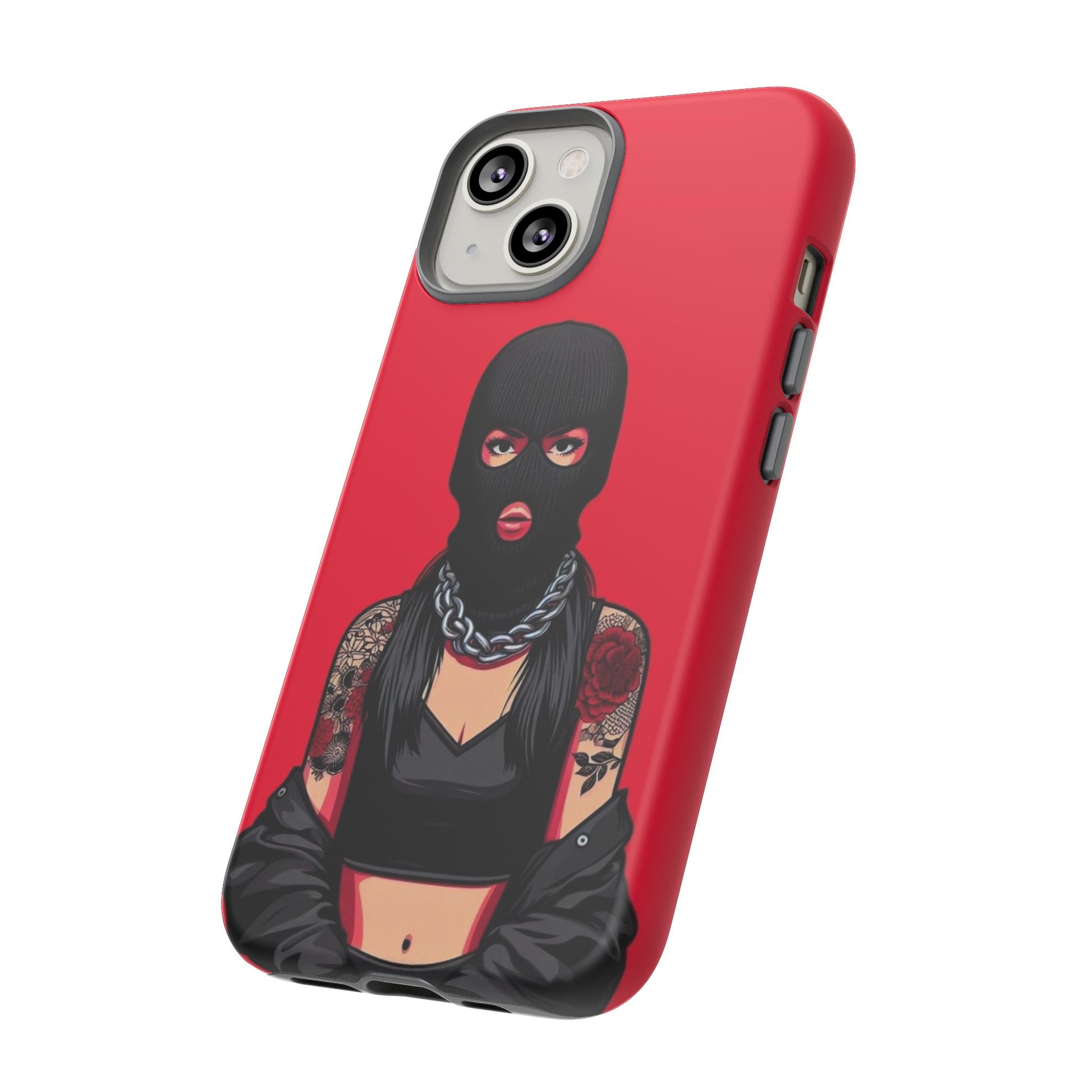 Thug Girl Red Design Tough Cases for iPhones, Samsung, and Pixel