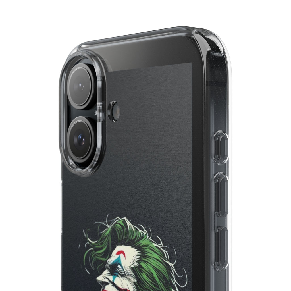 Phone Case, Comic book Inspired Design Joker Laughing, Clear Phone Cover