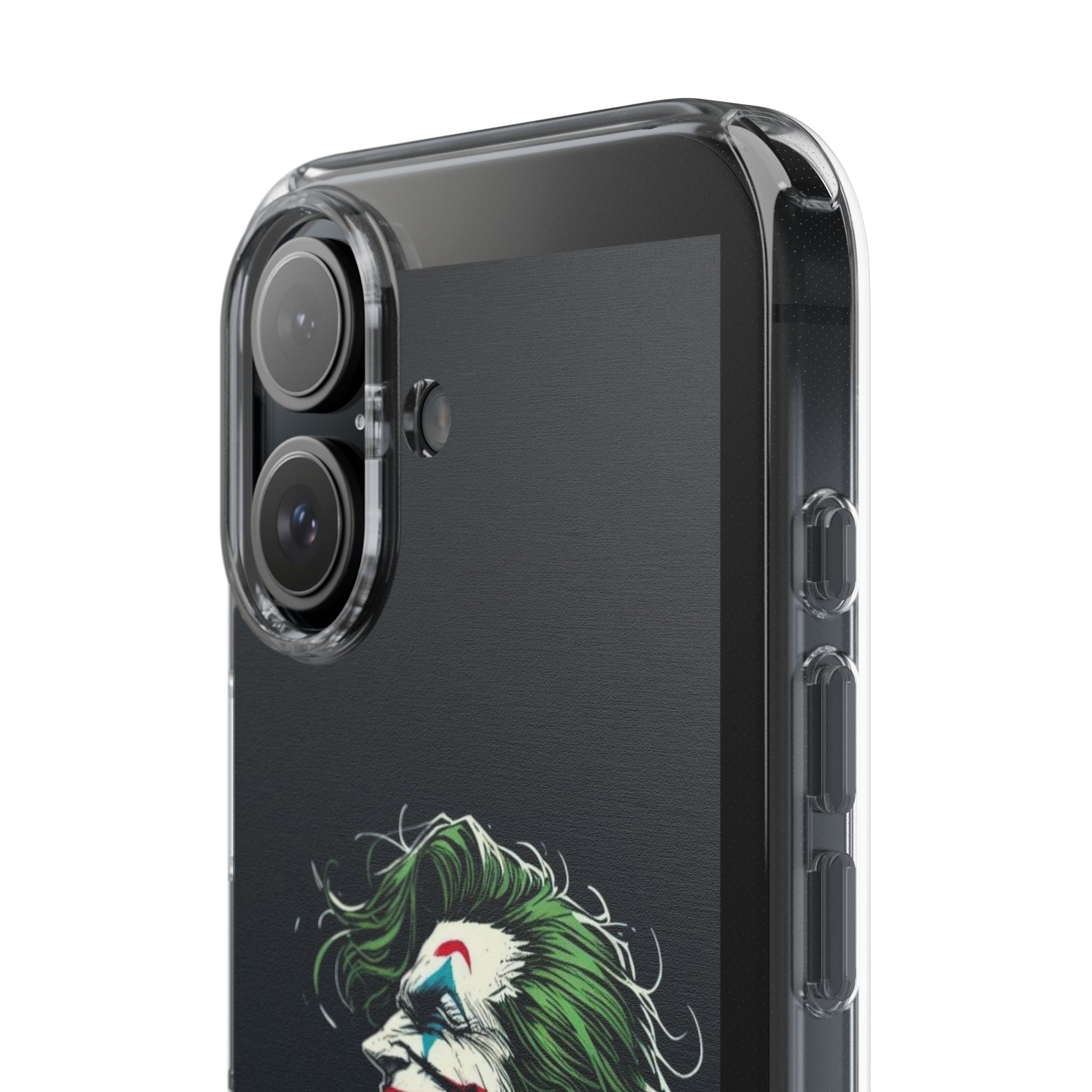 Phone Case, Comic book Inspired Design Joker Laughing, Clear Phone Cover