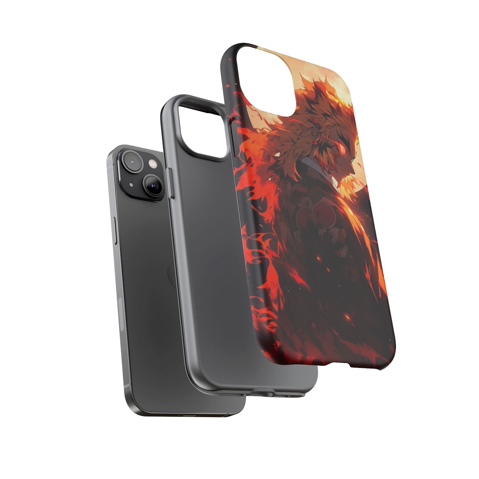 Demon Sl;ayer Rengoku Anime Phone Case, Tough Cases for iPhones, Samsung, and Pixel