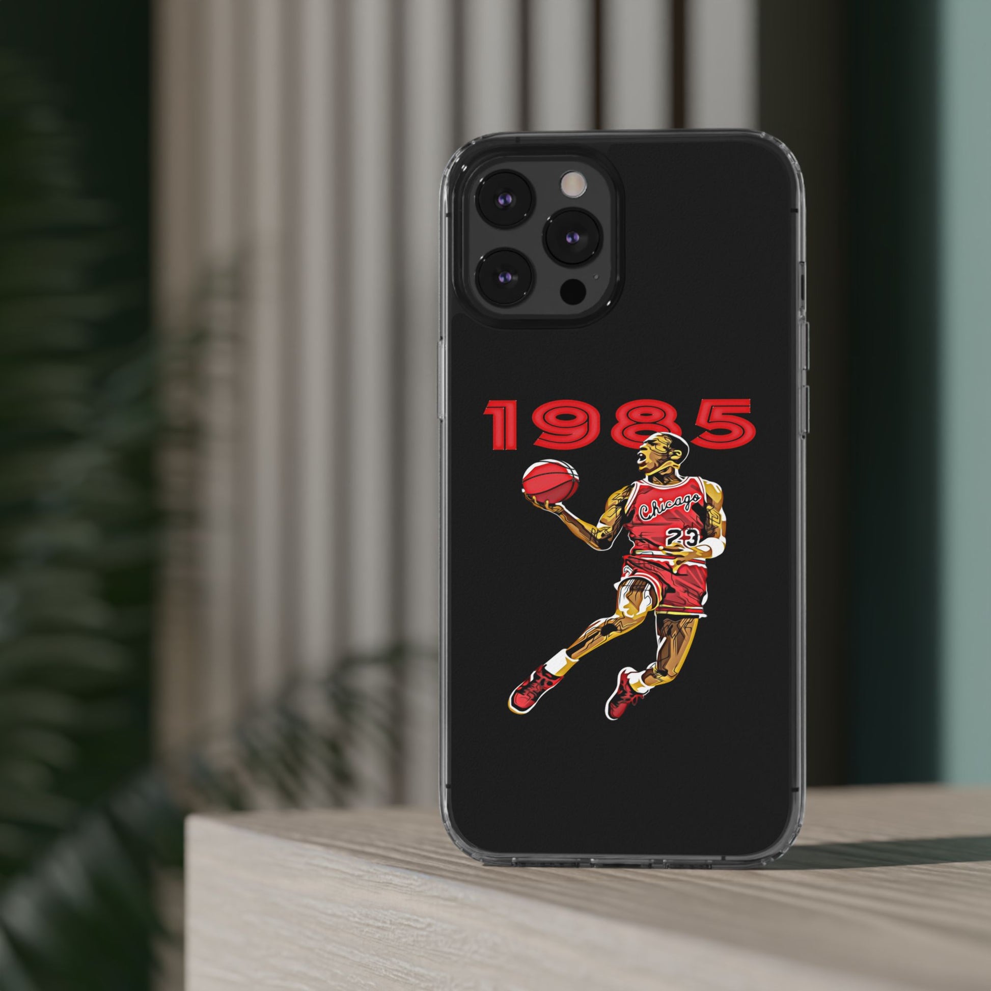 1985 Jordan Slam Dunk themed Basketball Inspired design Clear Phone Cases