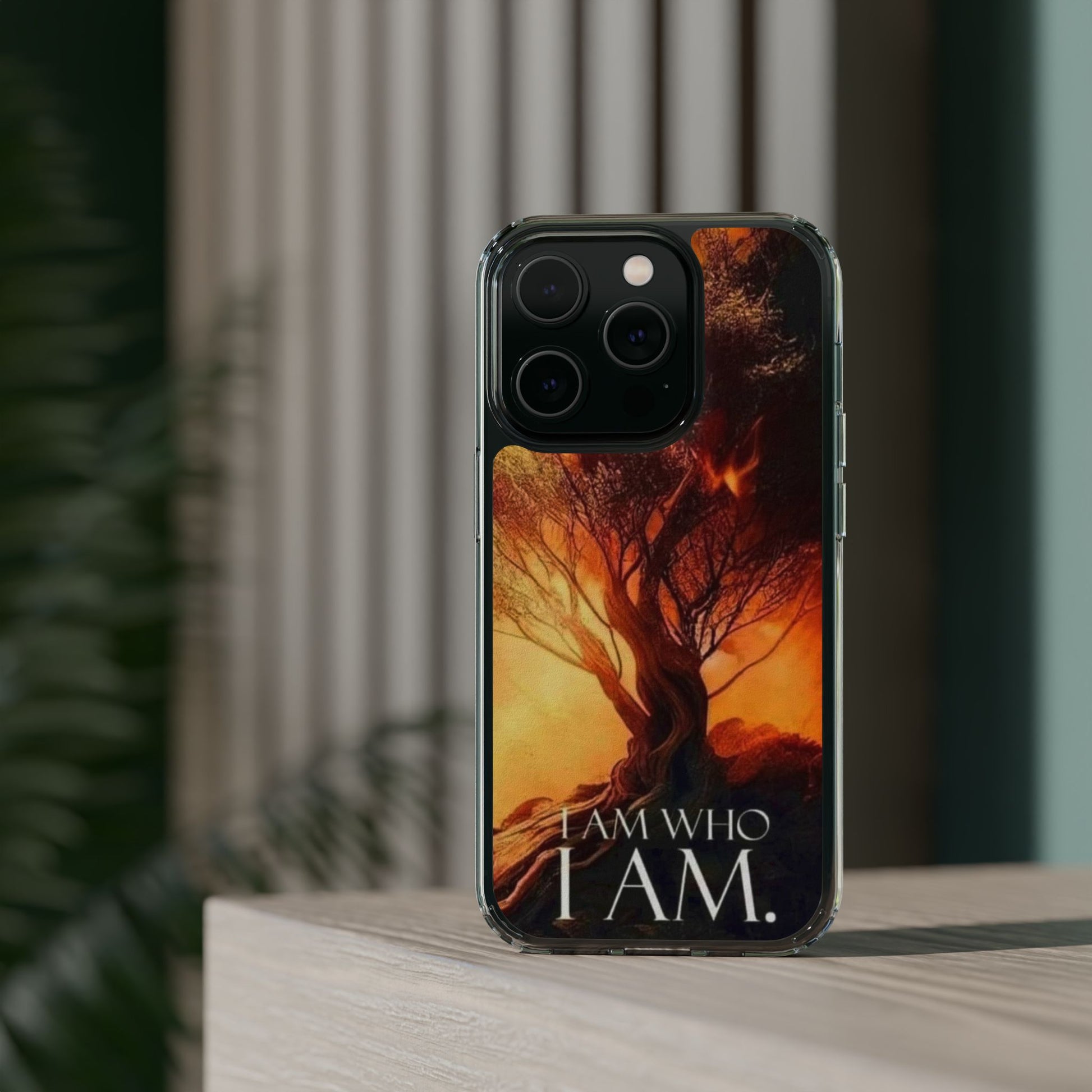 Phone Case, I Am Who I Am Bible Verse Clear Case for Iphone Samsung, Religious
