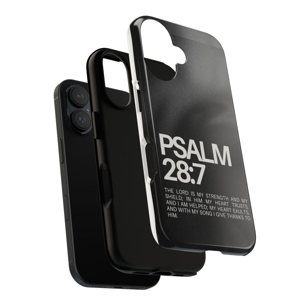 Christian Themed Psalms 28:7 Phone Case, Tough Cases for iPhones, Samsung, and Pixel