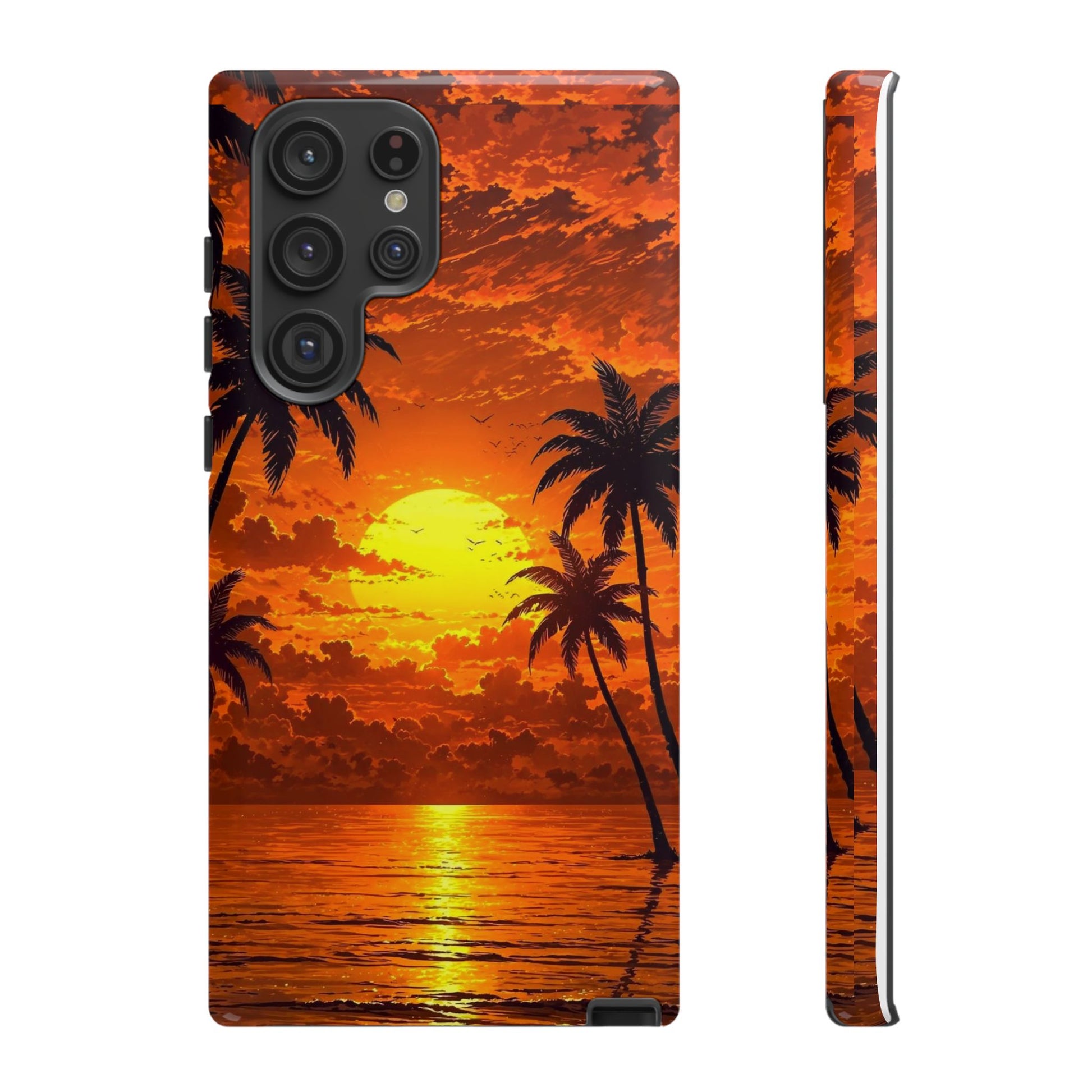 Beautiful Beach Sunset Tough Cases for iPhones, Samsung, and Pixel