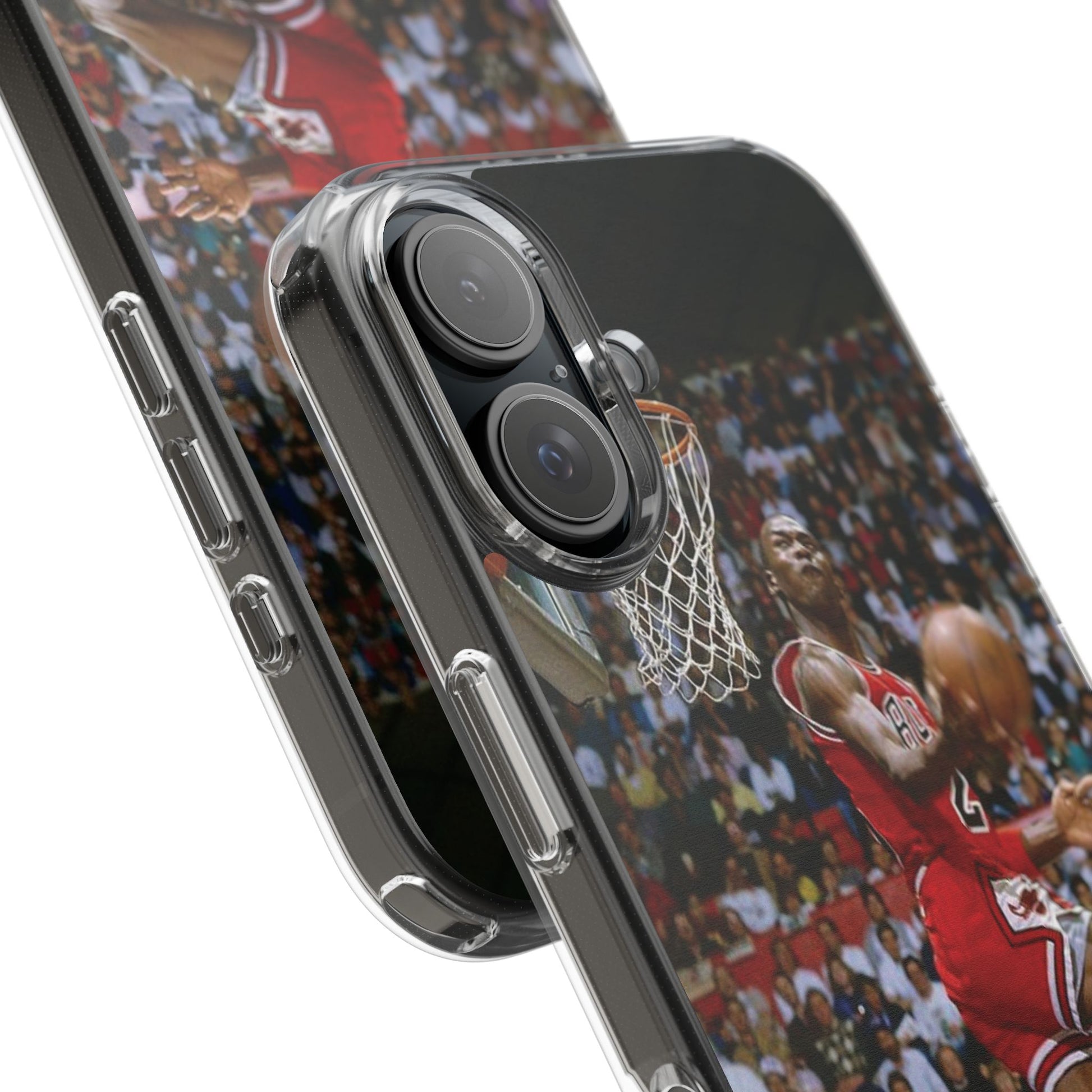 Vintage Jordan Dunk themed Basketball Inspired design Clear Phone Cases