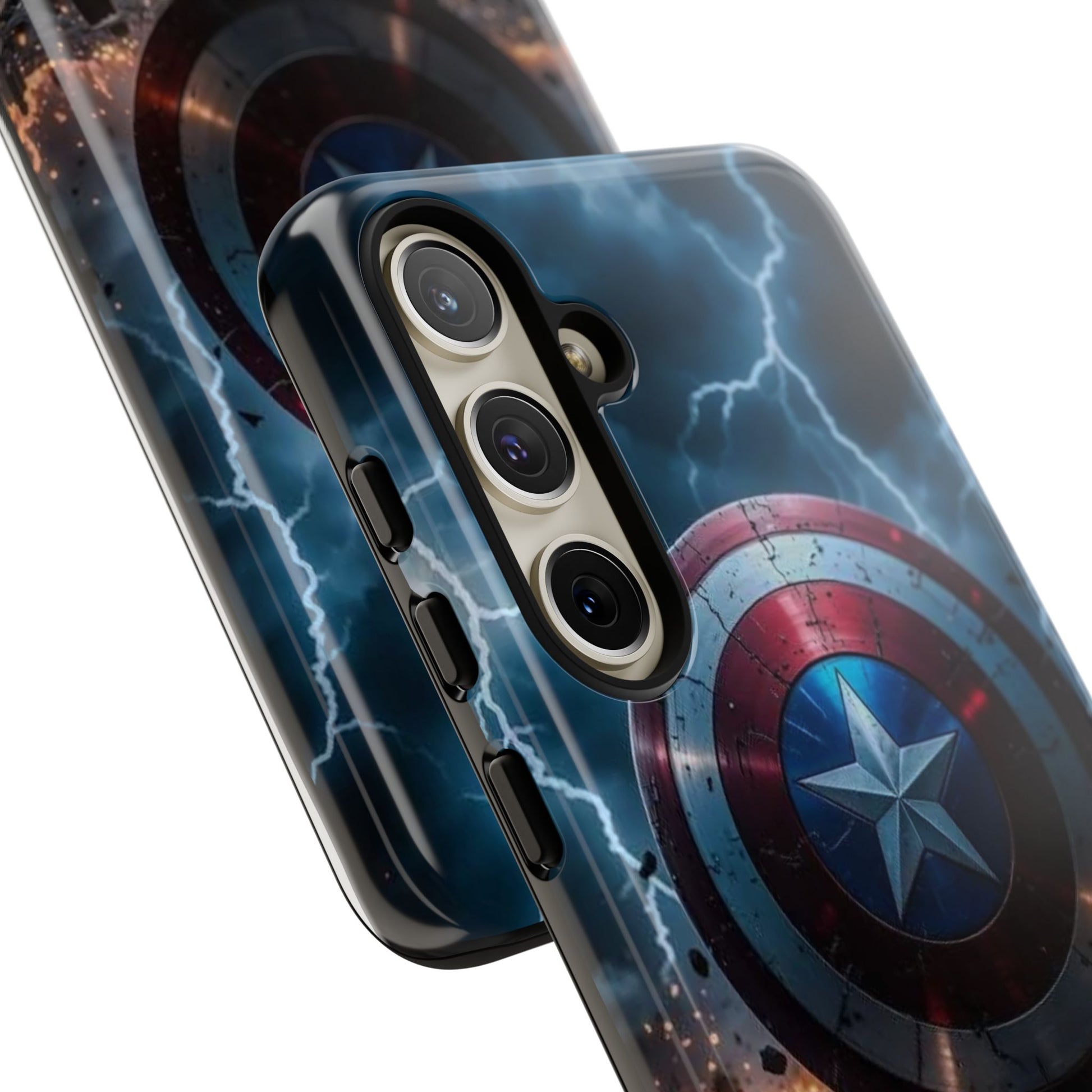 Captain America Shield Tough Cases for iPhones, Samsung, and Pixel