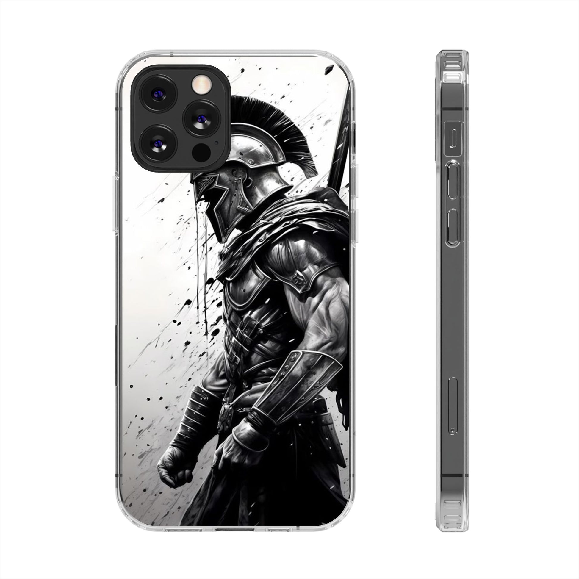 Spartan Soldier Inspired design Clear Phone Cases for Iphone and Samsung