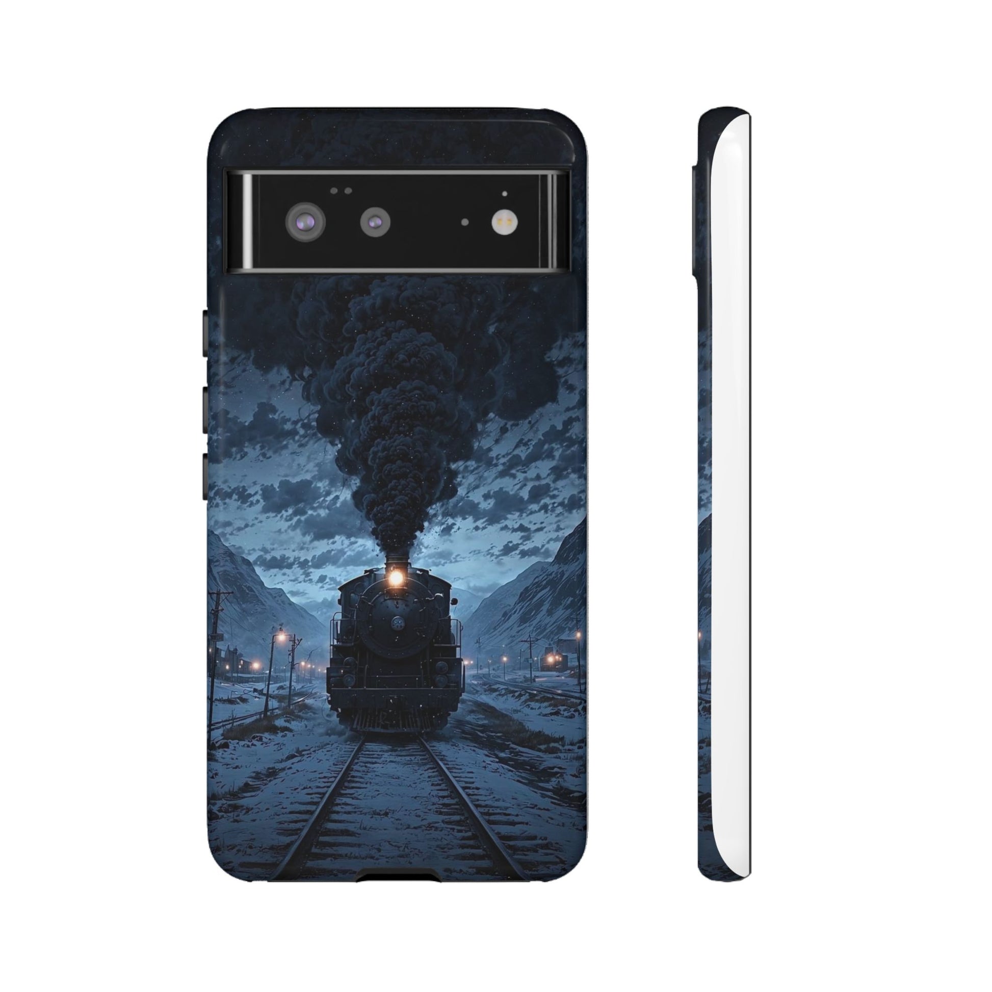 Steam Engine Train Themed Tough Cases for iPhones, Samsung, and Pixel