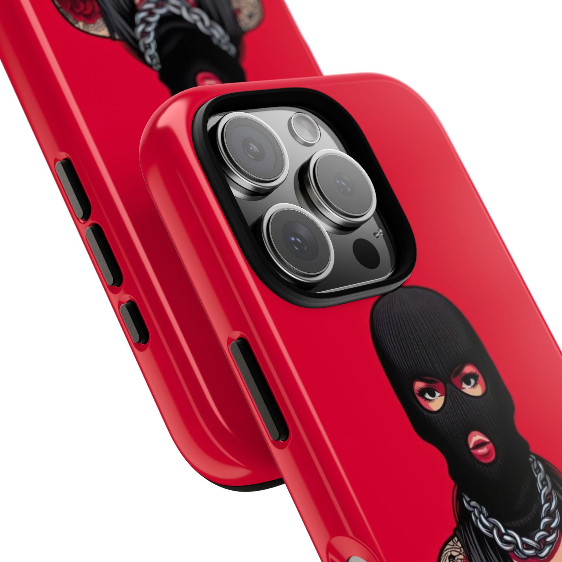 Thug Girl Red Design Tough Cases for iPhones, Samsung, and Pixel