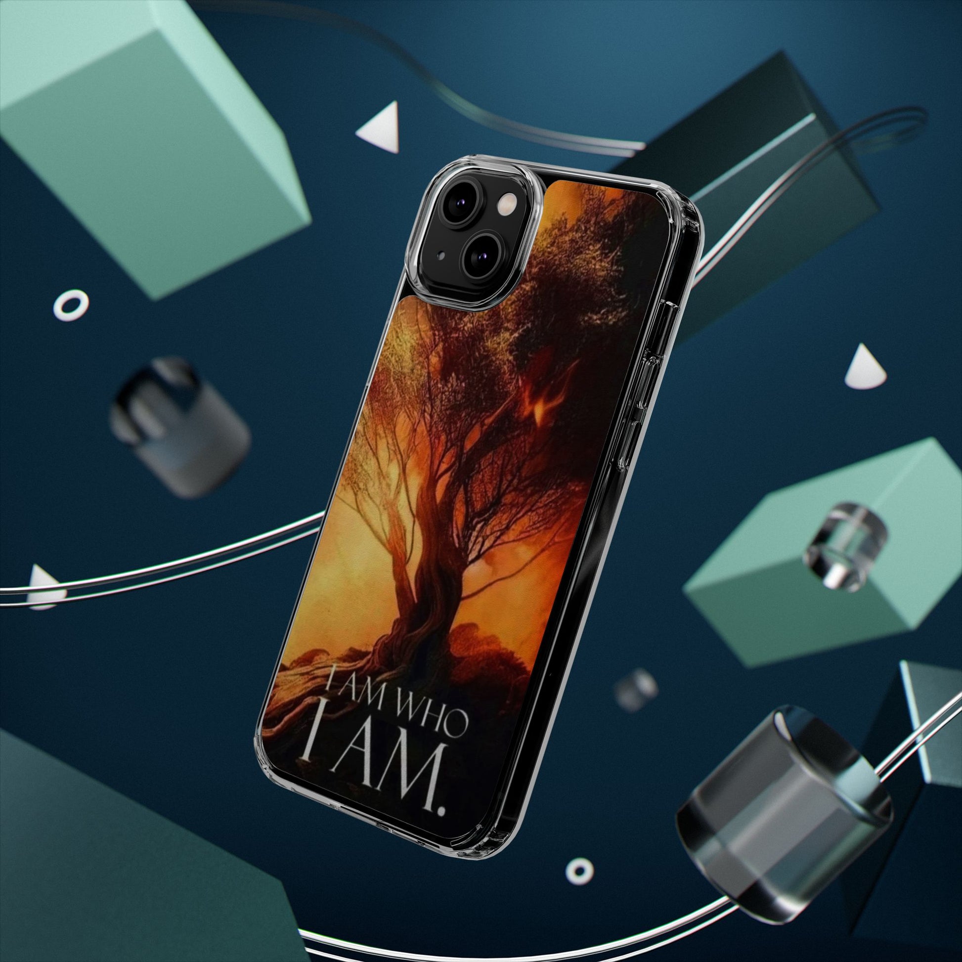 Phone Case, I Am Who I Am Bible Verse Clear Case for Iphone Samsung, Religious