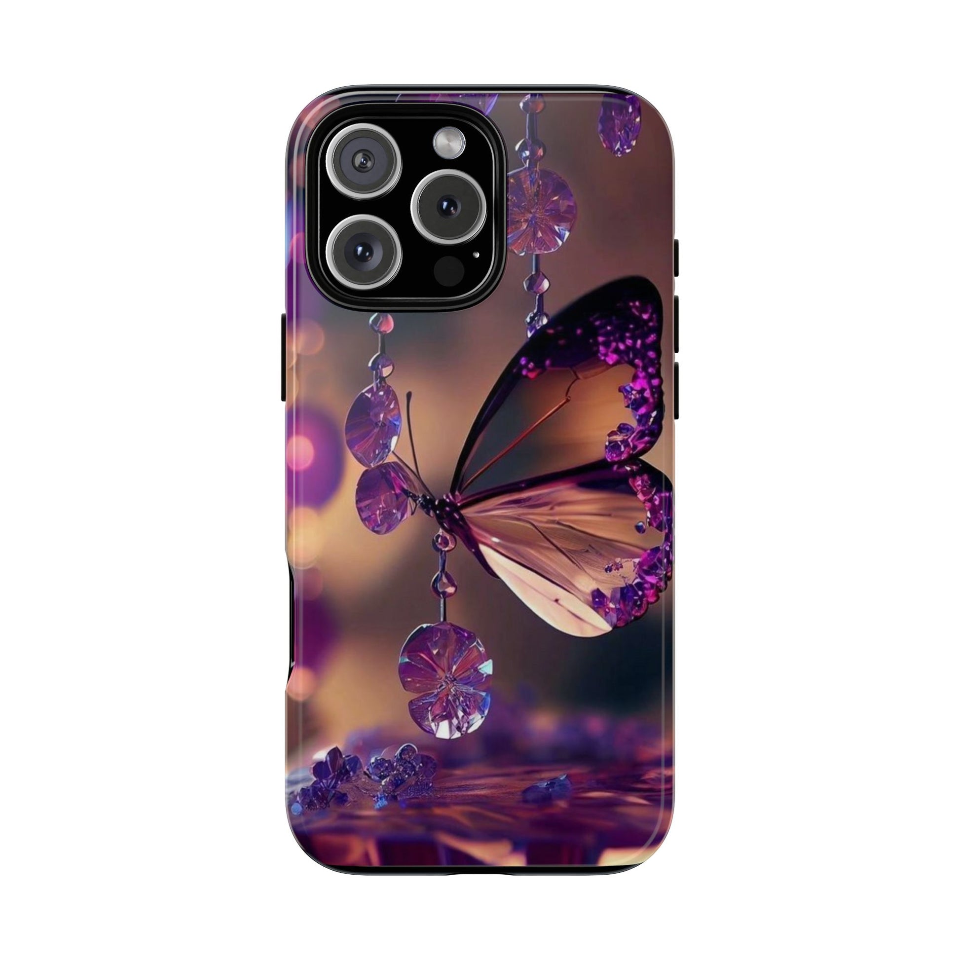 Purple Butterfly Tough Cases for iPhones, Samsung, and Pixel