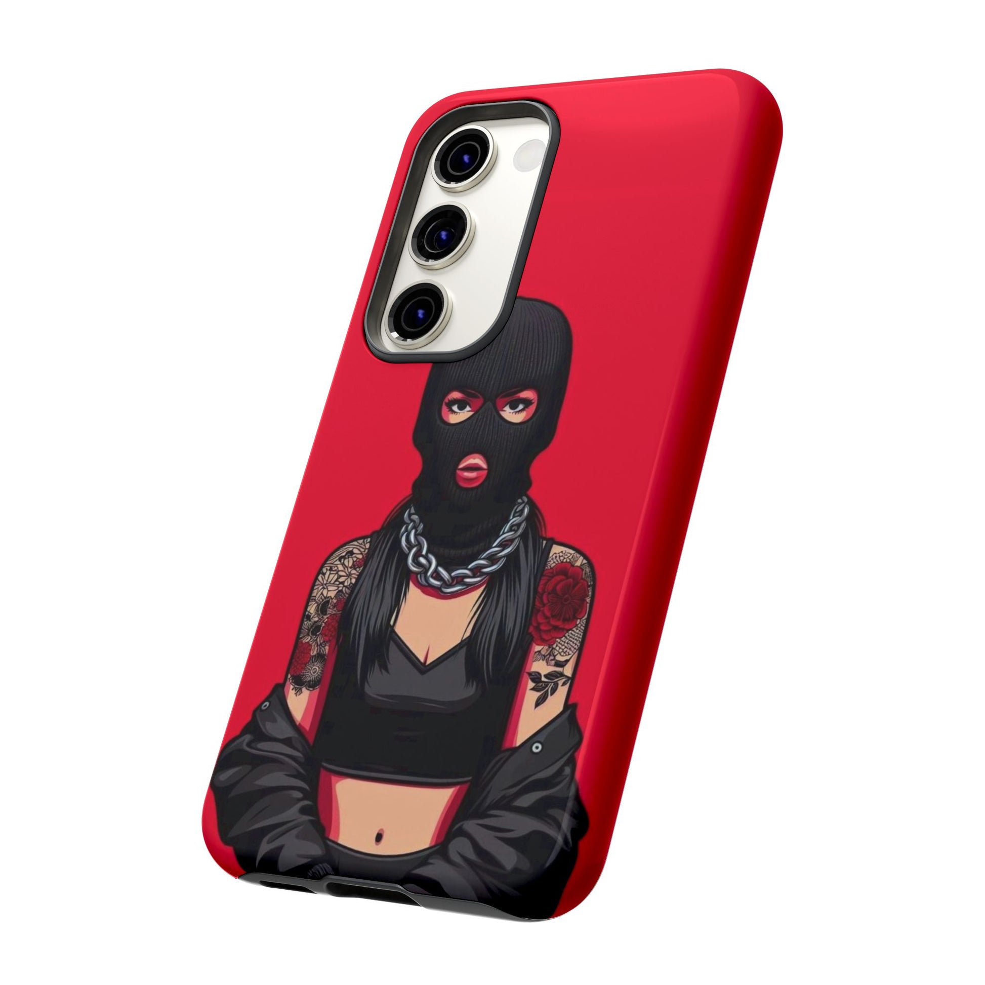 Thug Girl Red Design Tough Cases for iPhones, Samsung, and Pixel