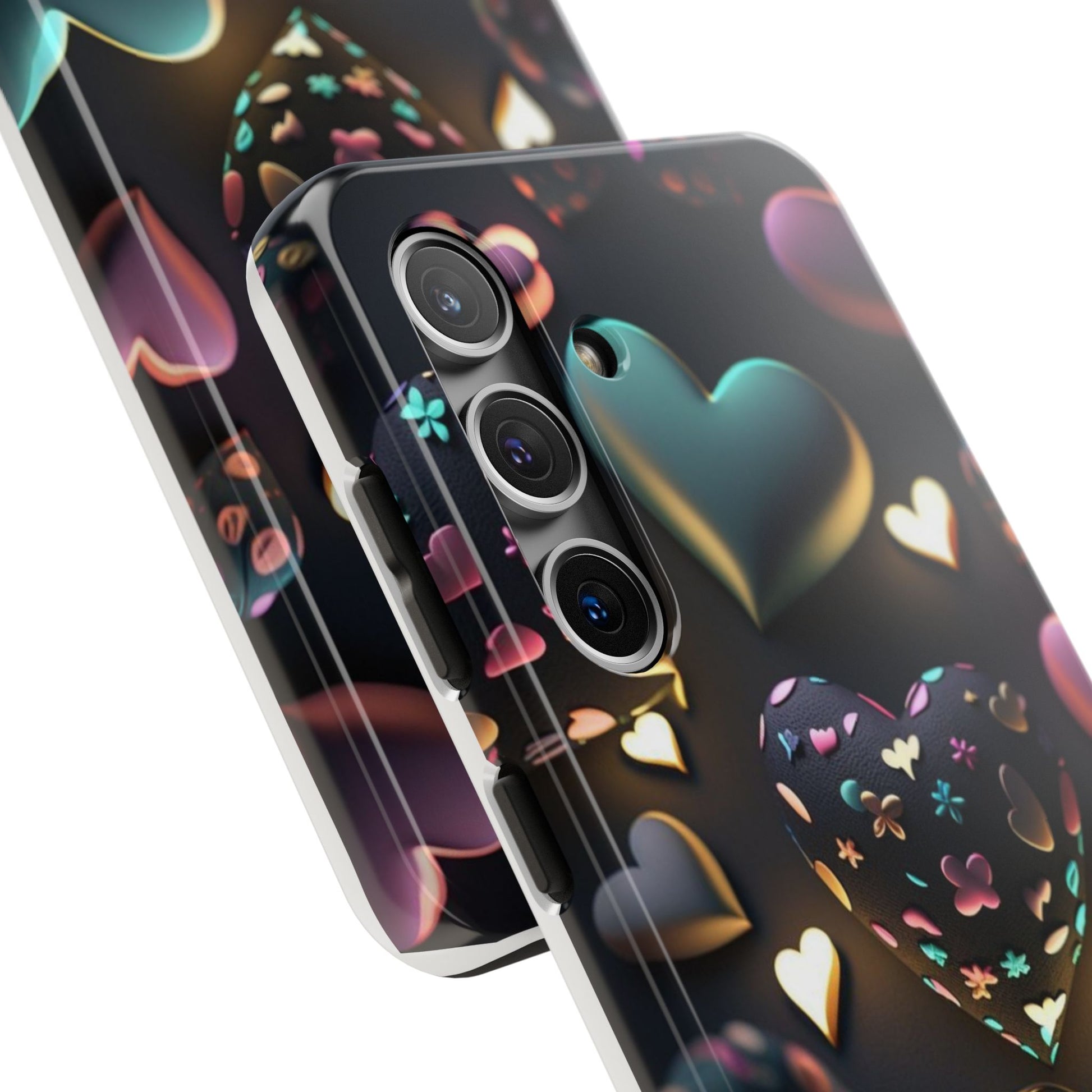 Floating Hearts Themed Tough Phone Cases for Iphones & Samsung Phones