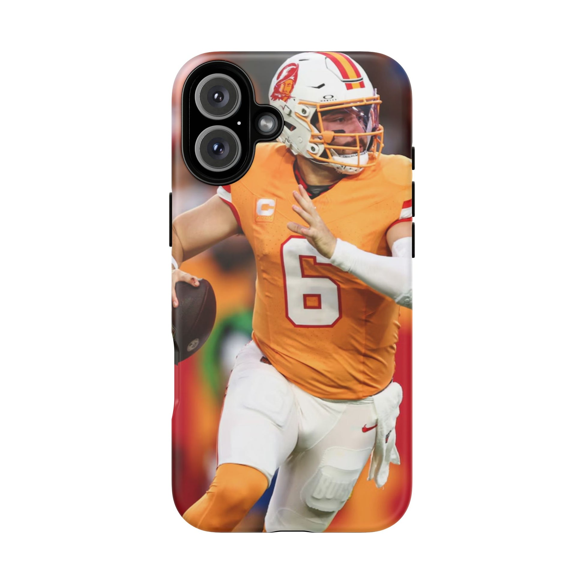 Tampa Bay Buccaneers Baker Mayfield Football Tough Cases for iPhones, Samsung, and Pixel