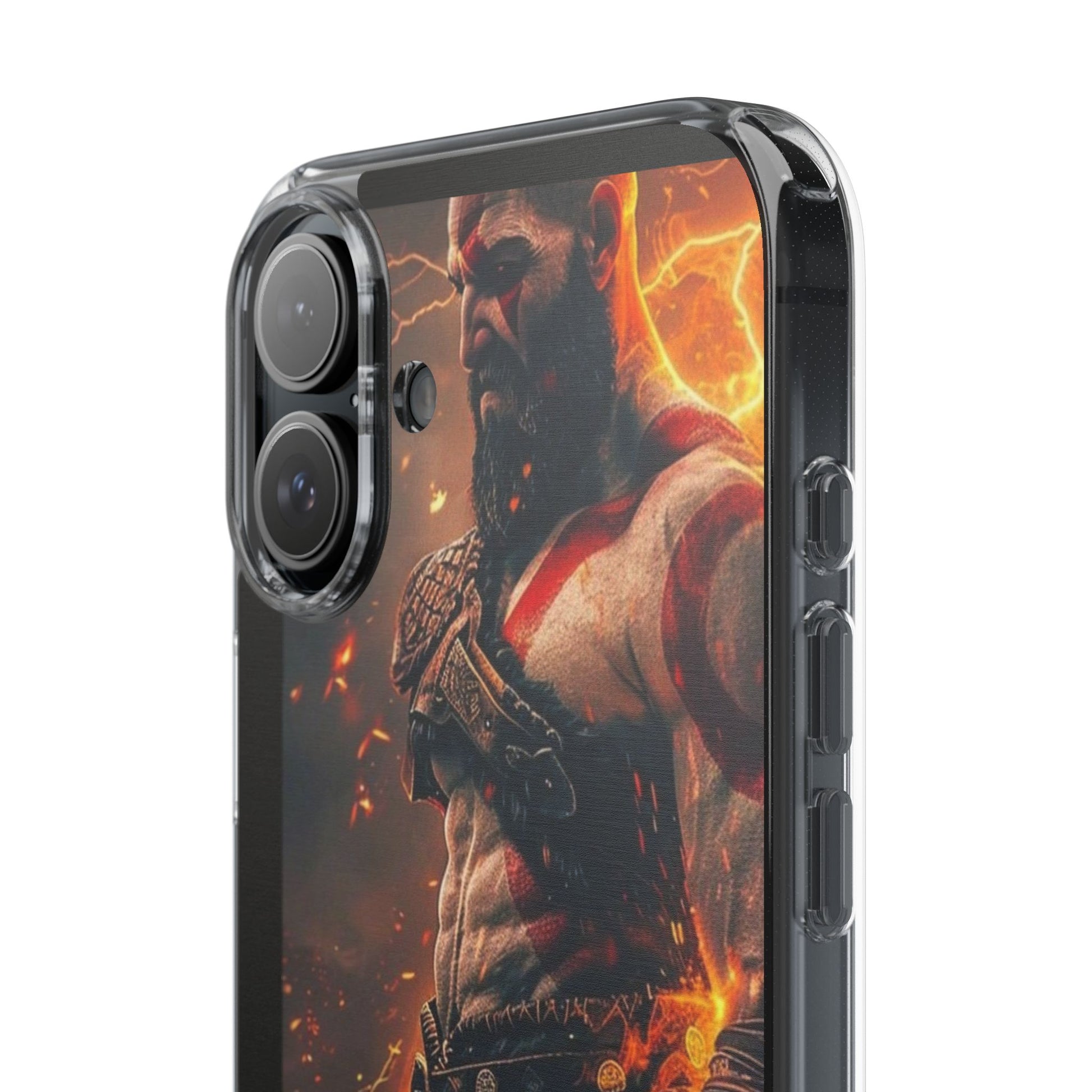 Kratos The God of War Inspired Design Clear Phone Cover